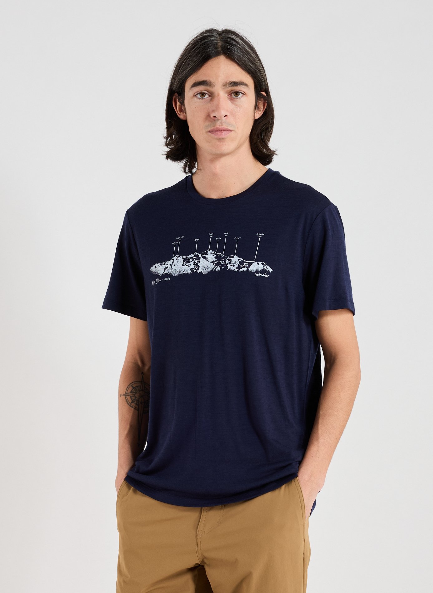 ICEBREAKER Printed wool T-shirt Blue