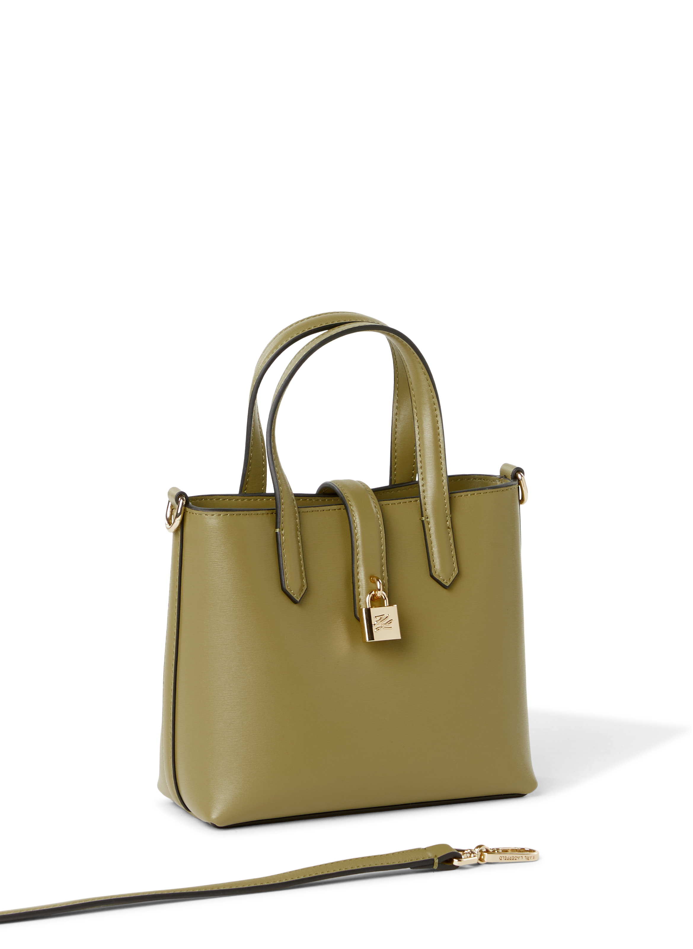 Handbag K/Autograph in leather KARL LAGERFELD Brown