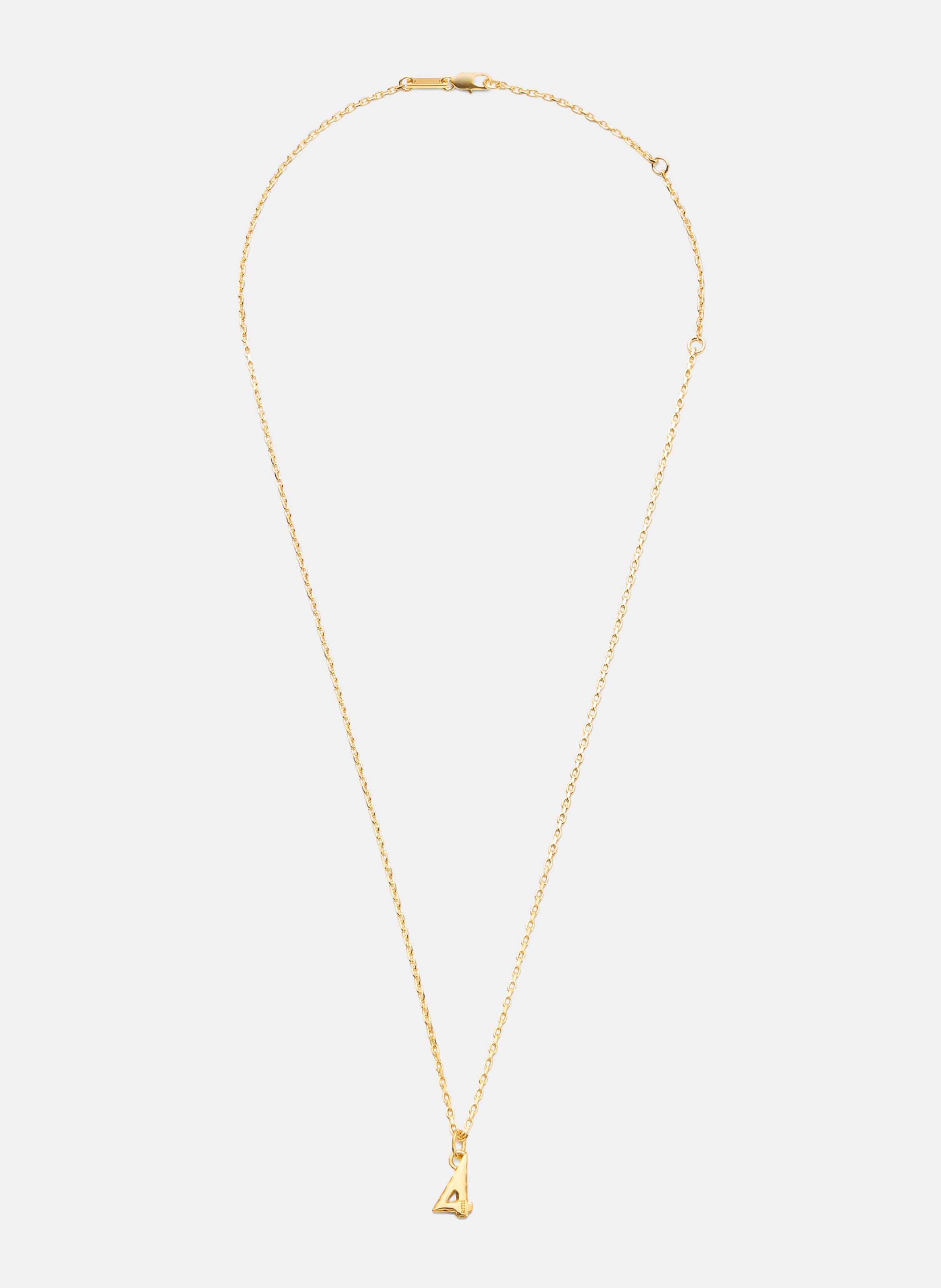 Collier martelé doré pendentif "4" unisexe en laiton AMI PARIS Jaune