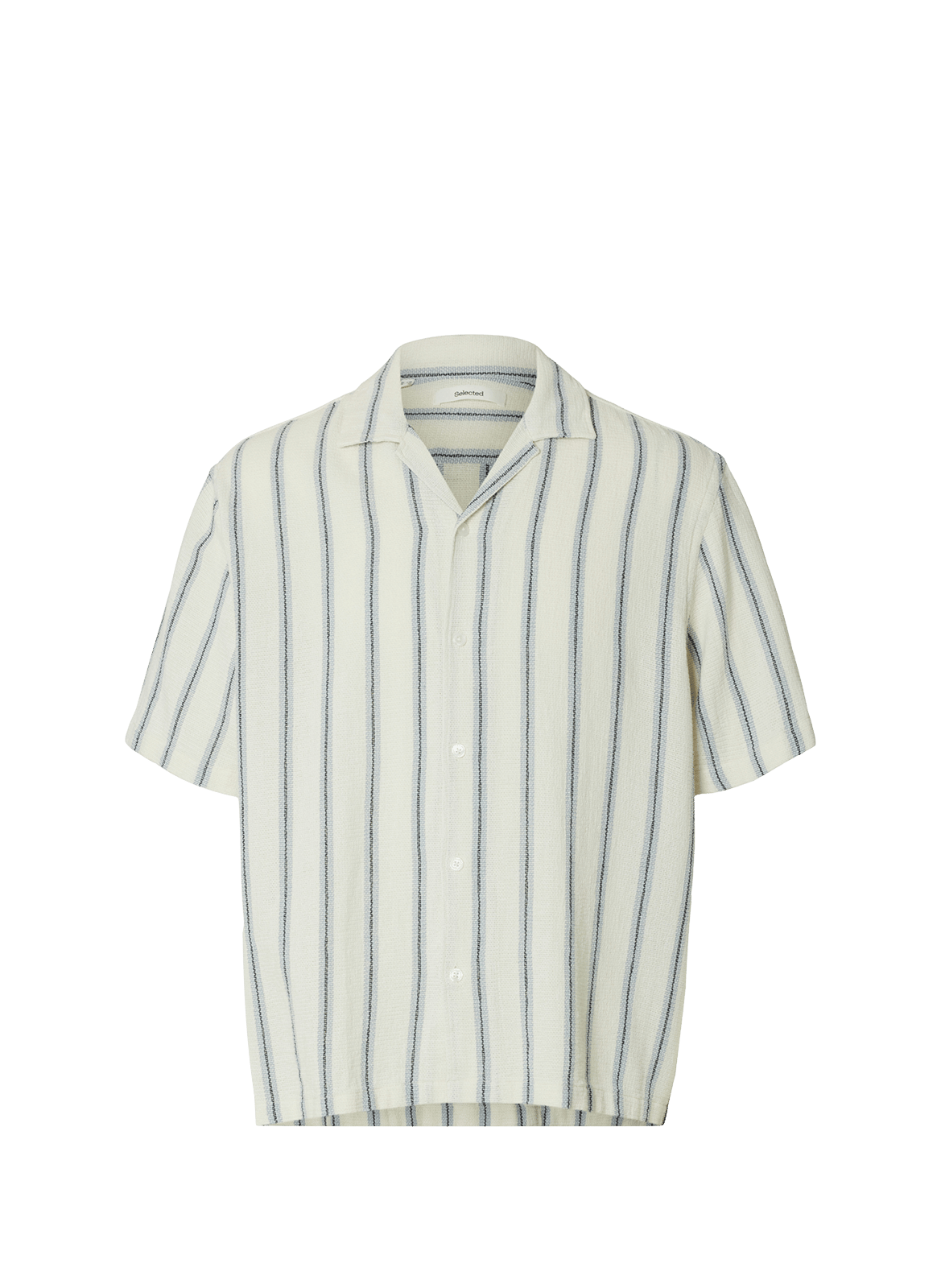 Short-sleeved cotton shirt SELECTED Beige
