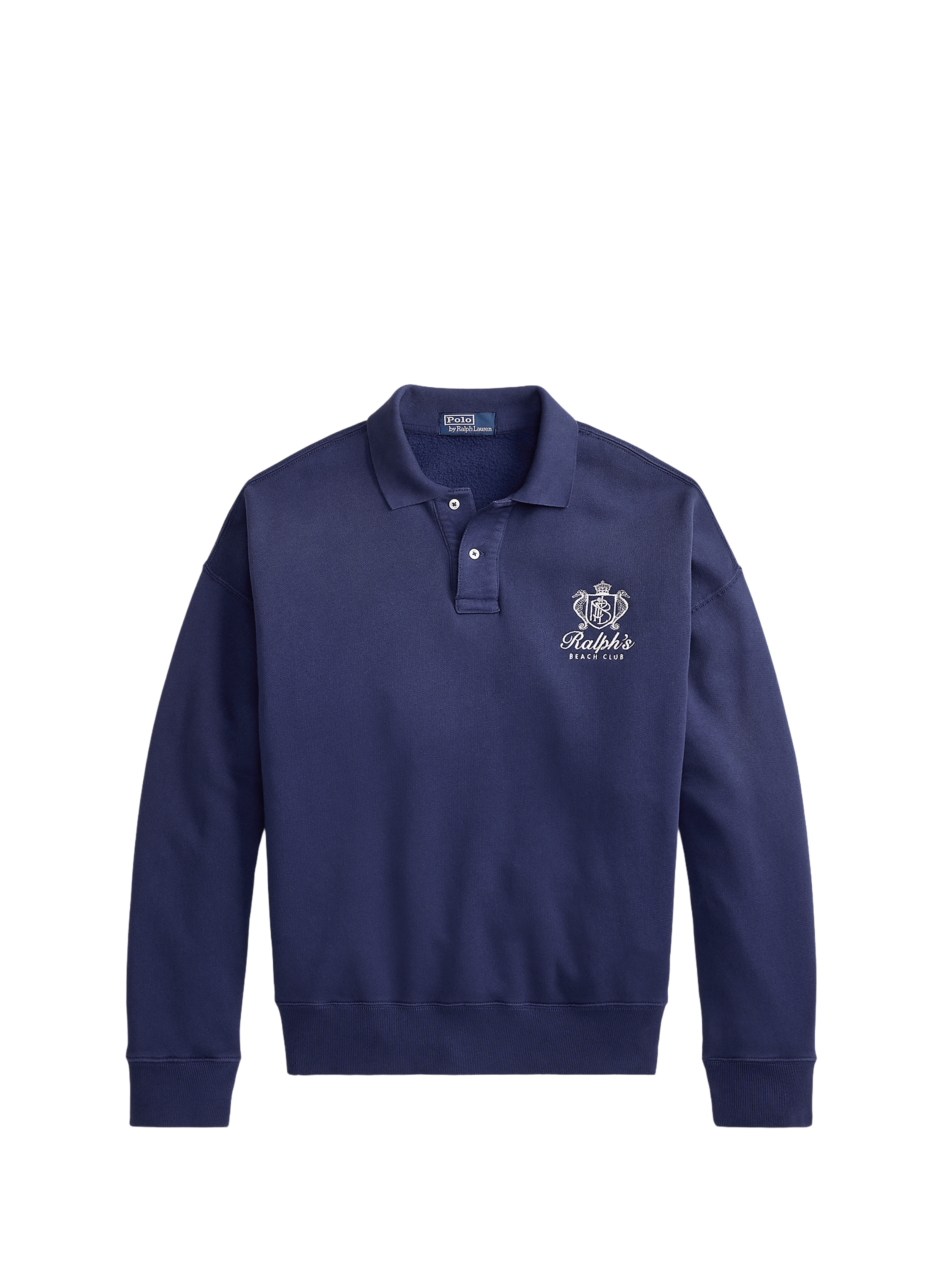 Polo con logo bordado en algodón mezclado POLO RALPH LAUREN Azul