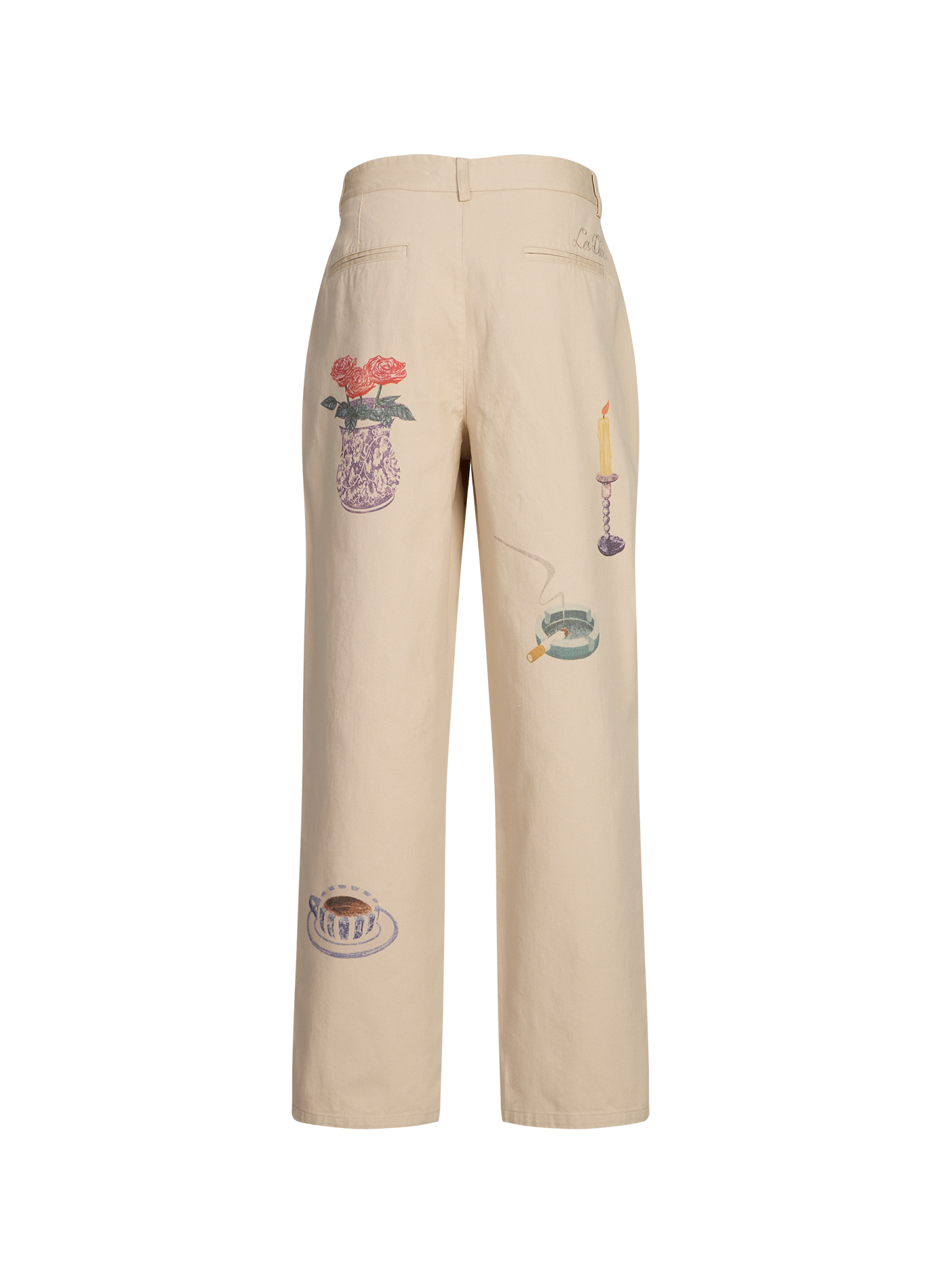 Jeans large Romeo à motif en coton LES DEUX Beige