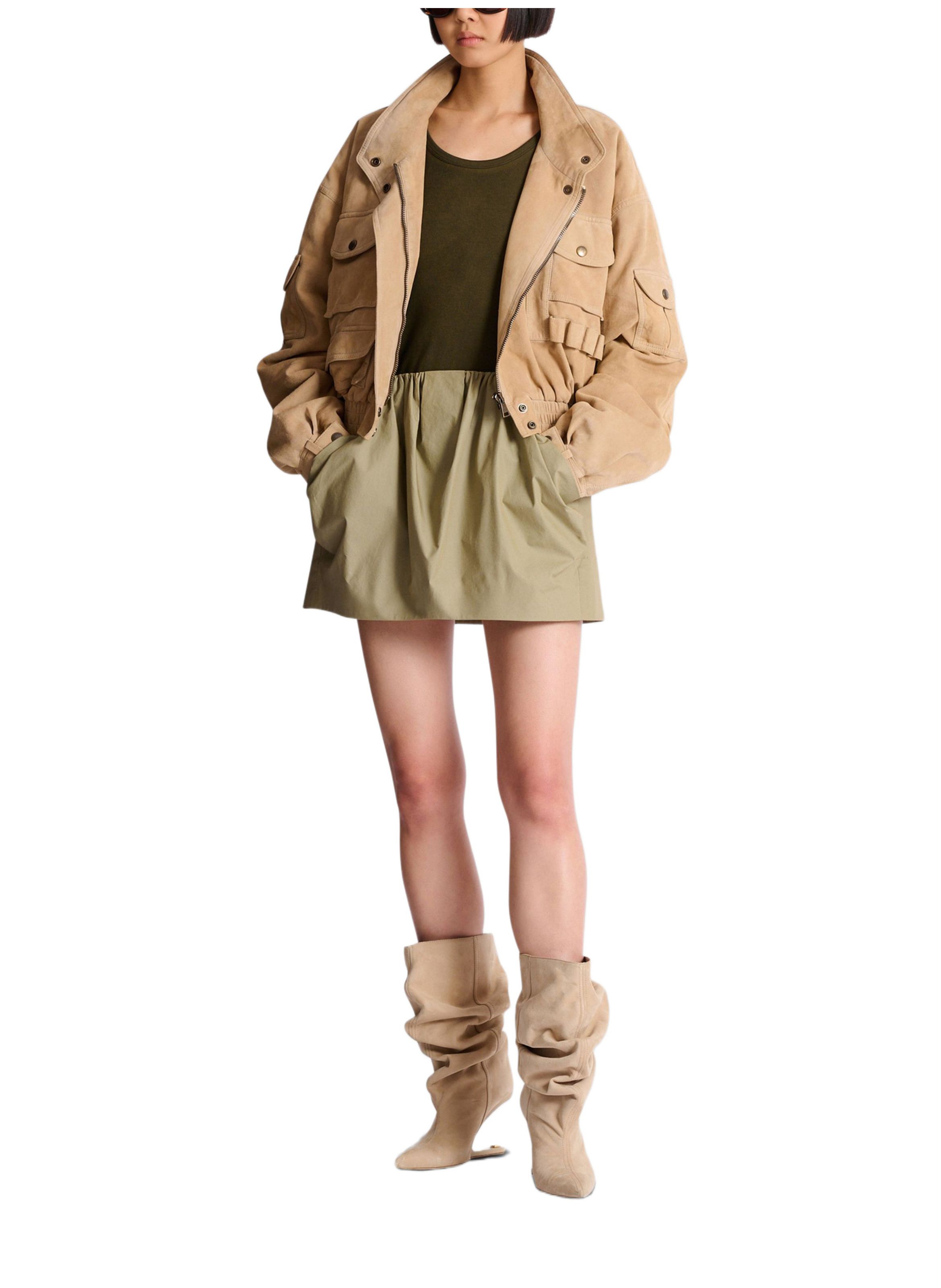 Jupe boule en popeline de coton BALMAIN Vert