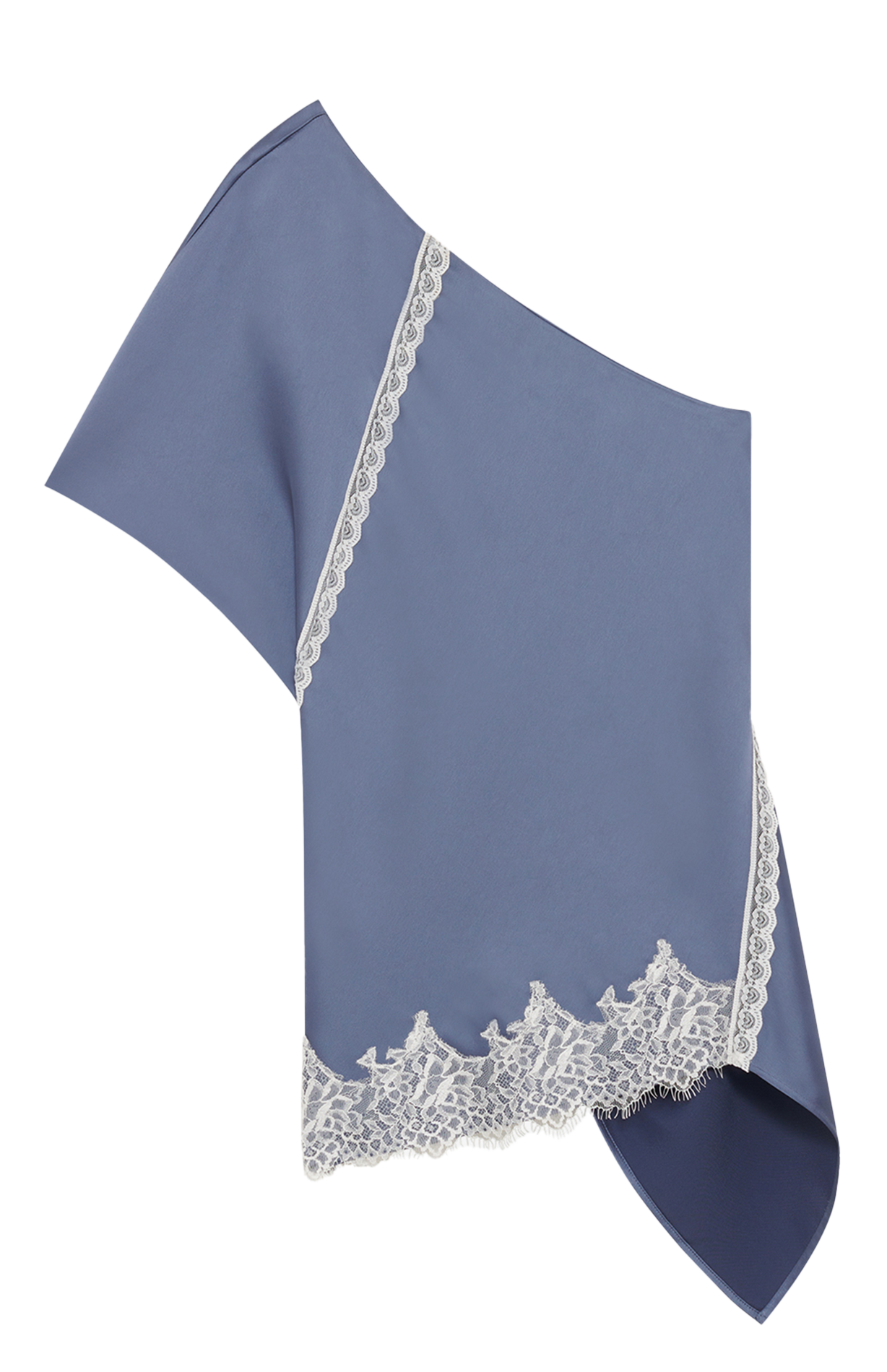 Top asymétrique en dentelle topazi IRO Bleu