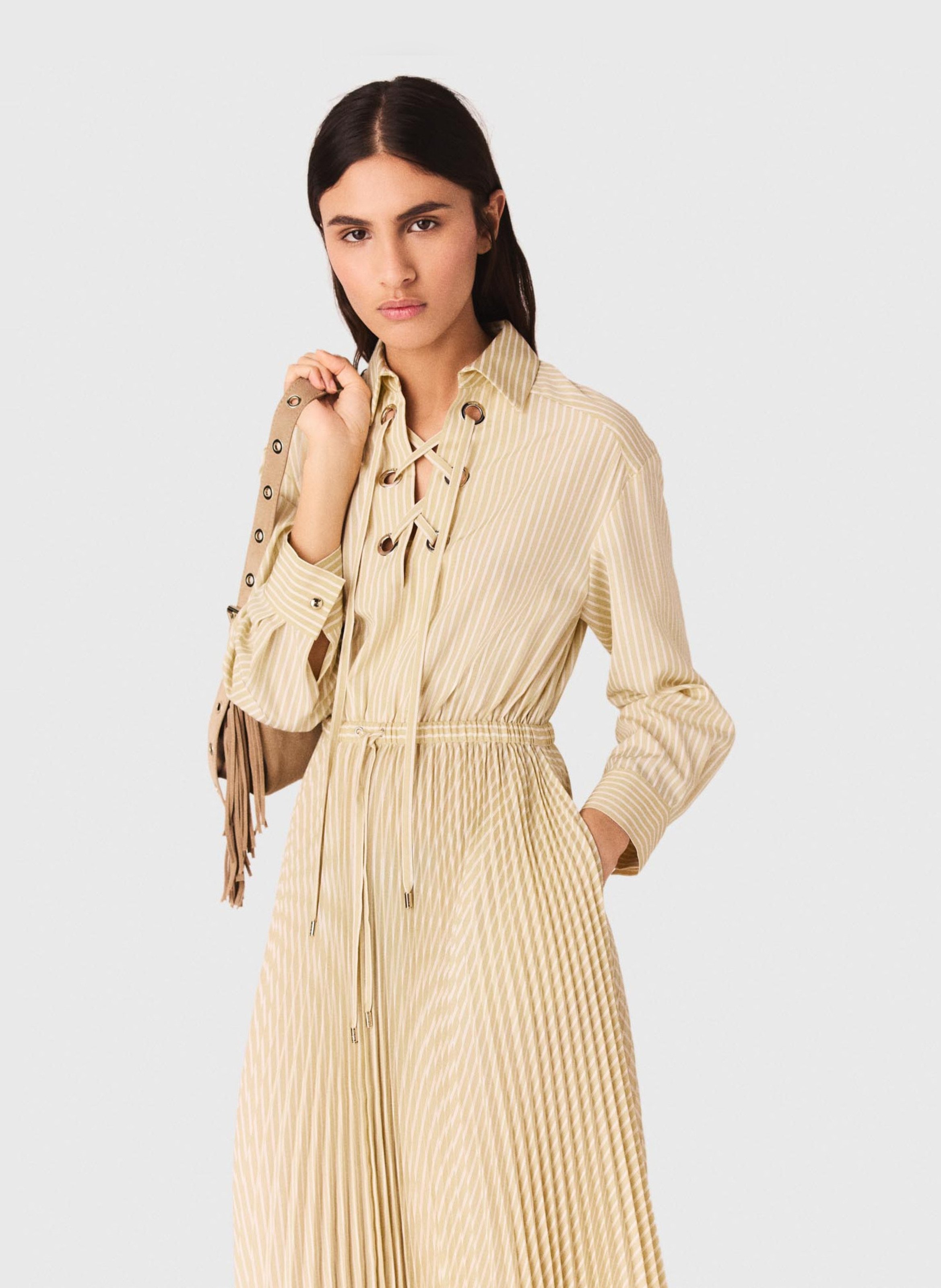 Robe longue col classique MAJE Jaune