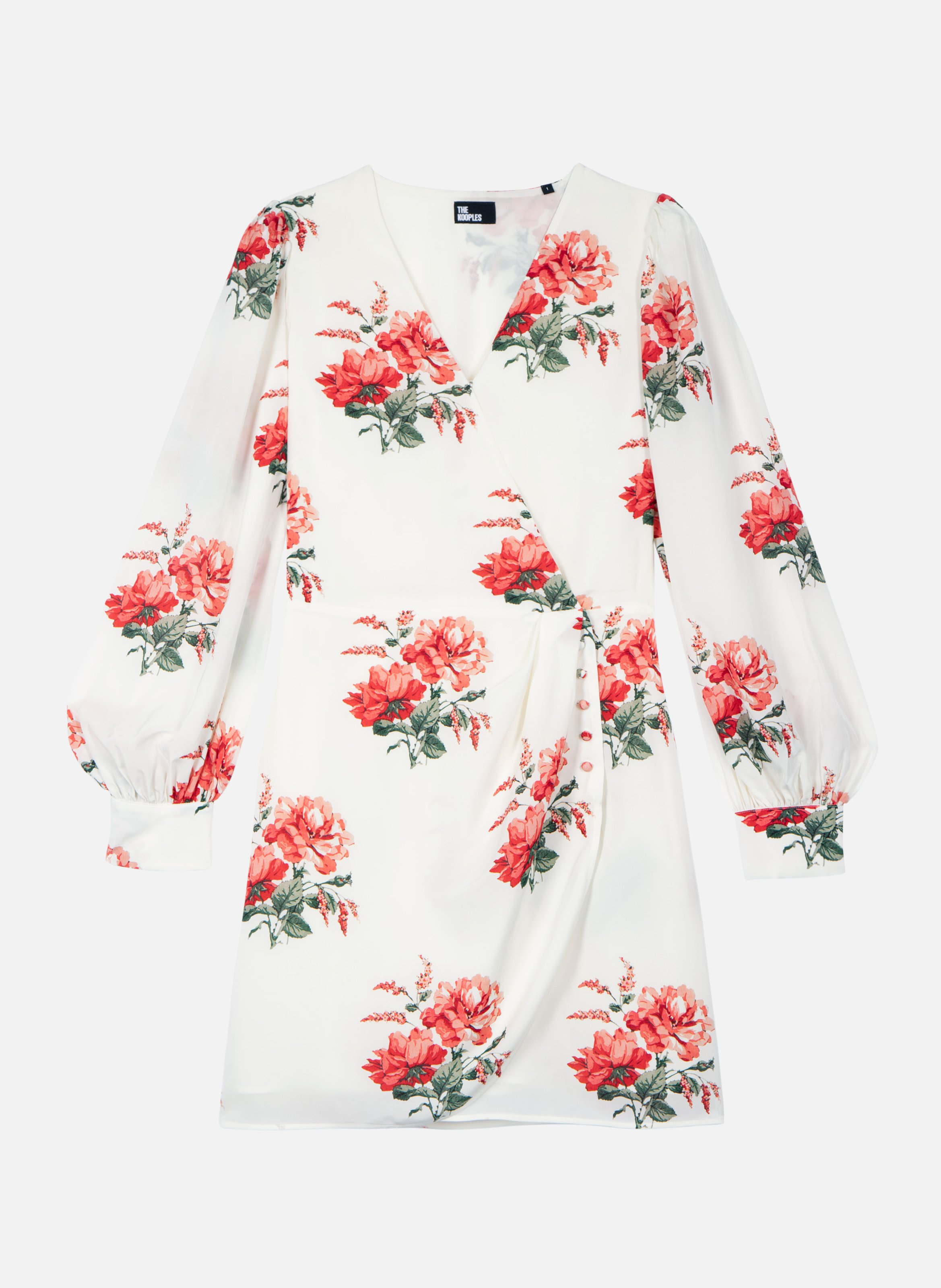 Robe courte portefeuille imprimé fleuri THE KOOPLES Blanc