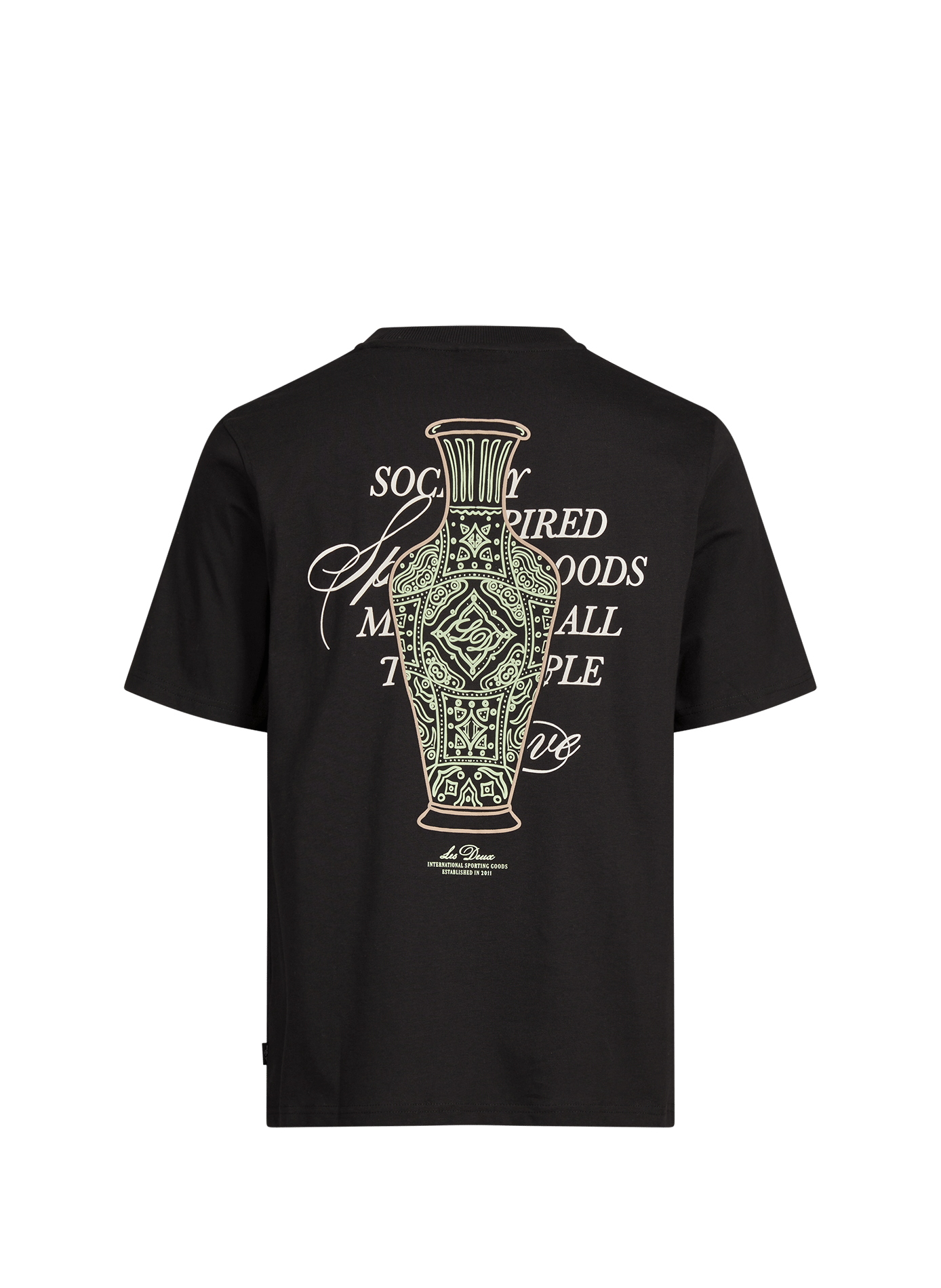 Printed Ben Faience T-shirt in organic cotton LES DEUX Black