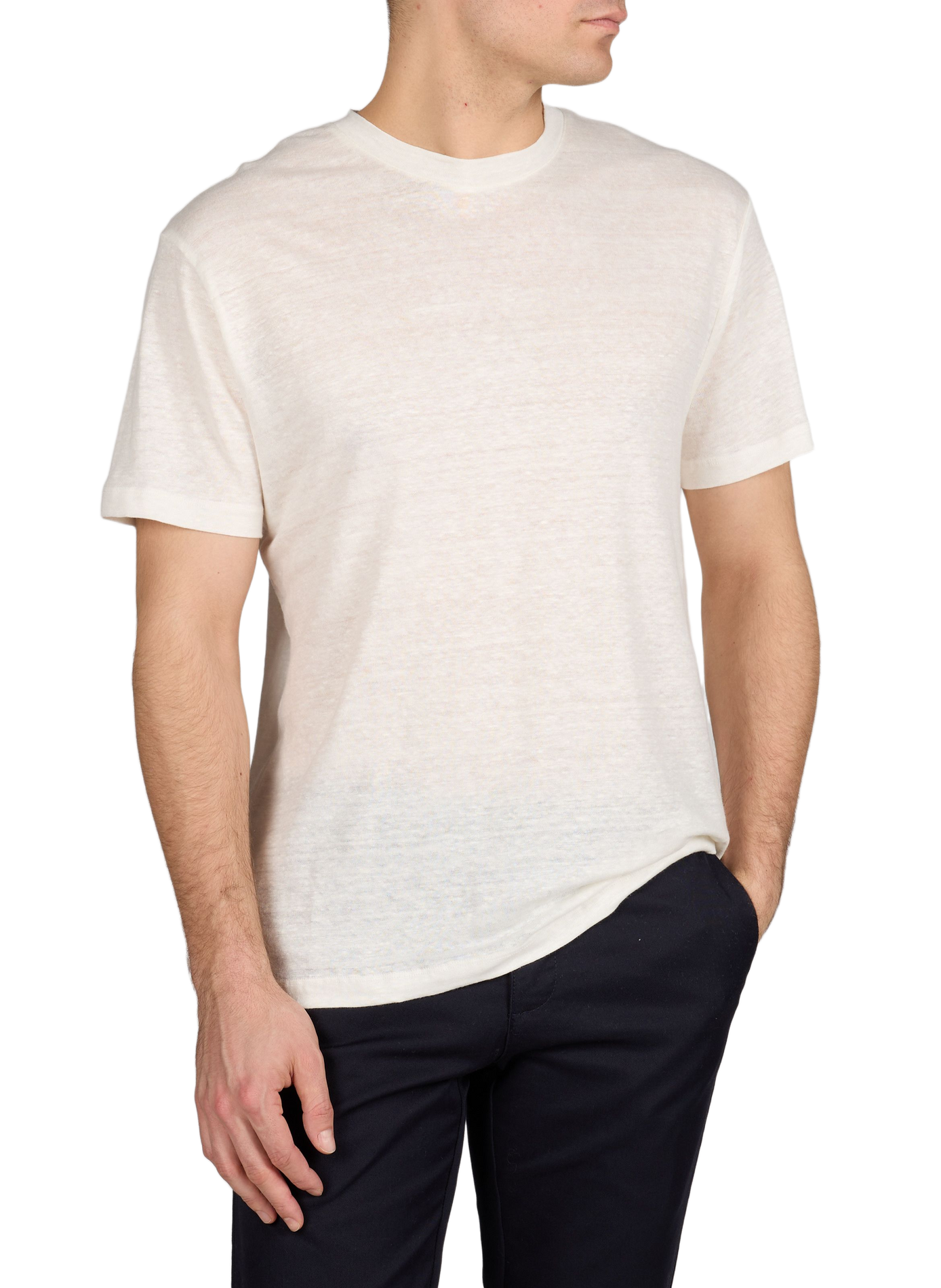 T-shirt col rond en coton AU PRINTEMPS PARIS Beige