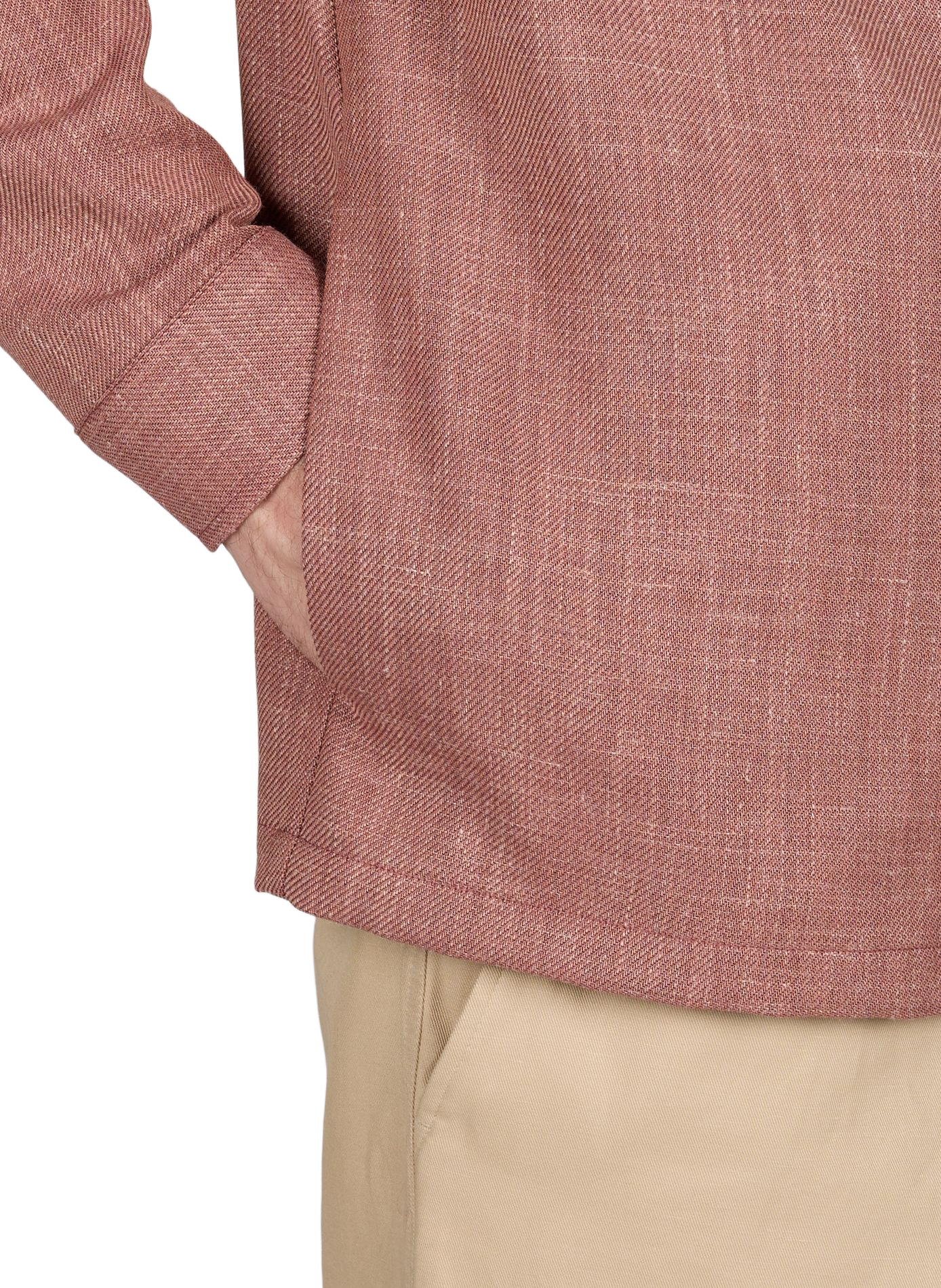 Veste légère droite en laine soie et lin CRUNA Vert