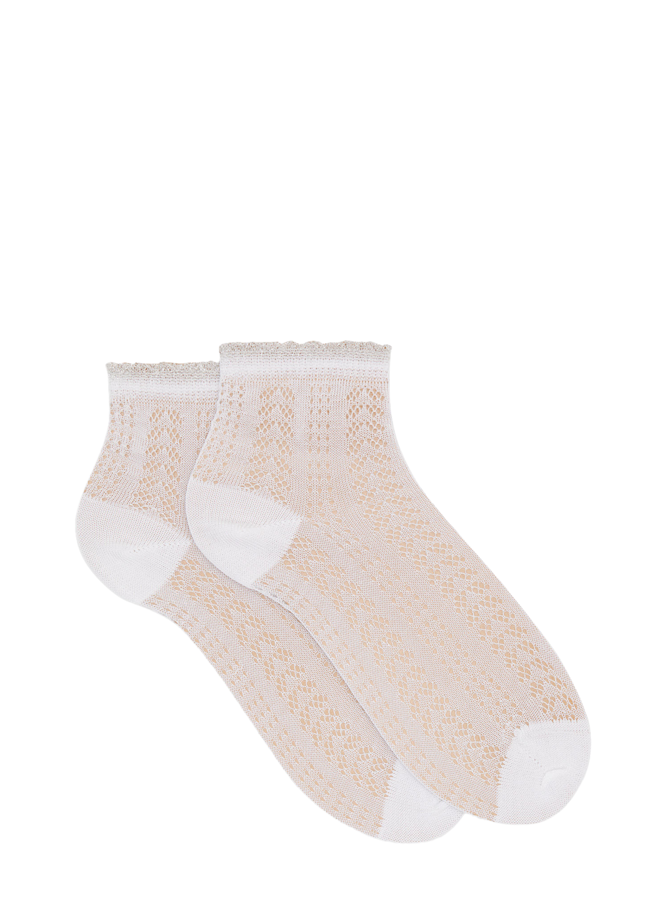 Socquettes ajourées en fil d'Écosse en coton mélangé DORÉ DORÉ Blanc