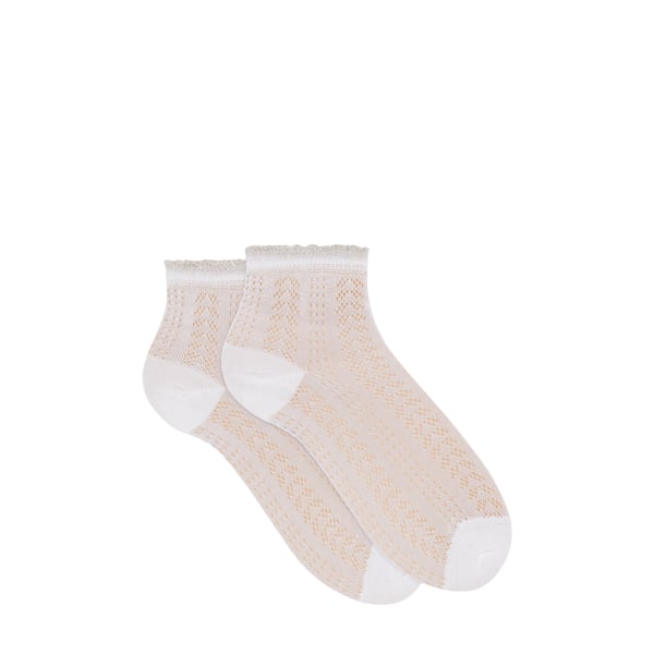 Socquettes ajourées en fil d'Écosse en coton mélangé Socquettes ajourées en fil d'Écosse en coton mélangé