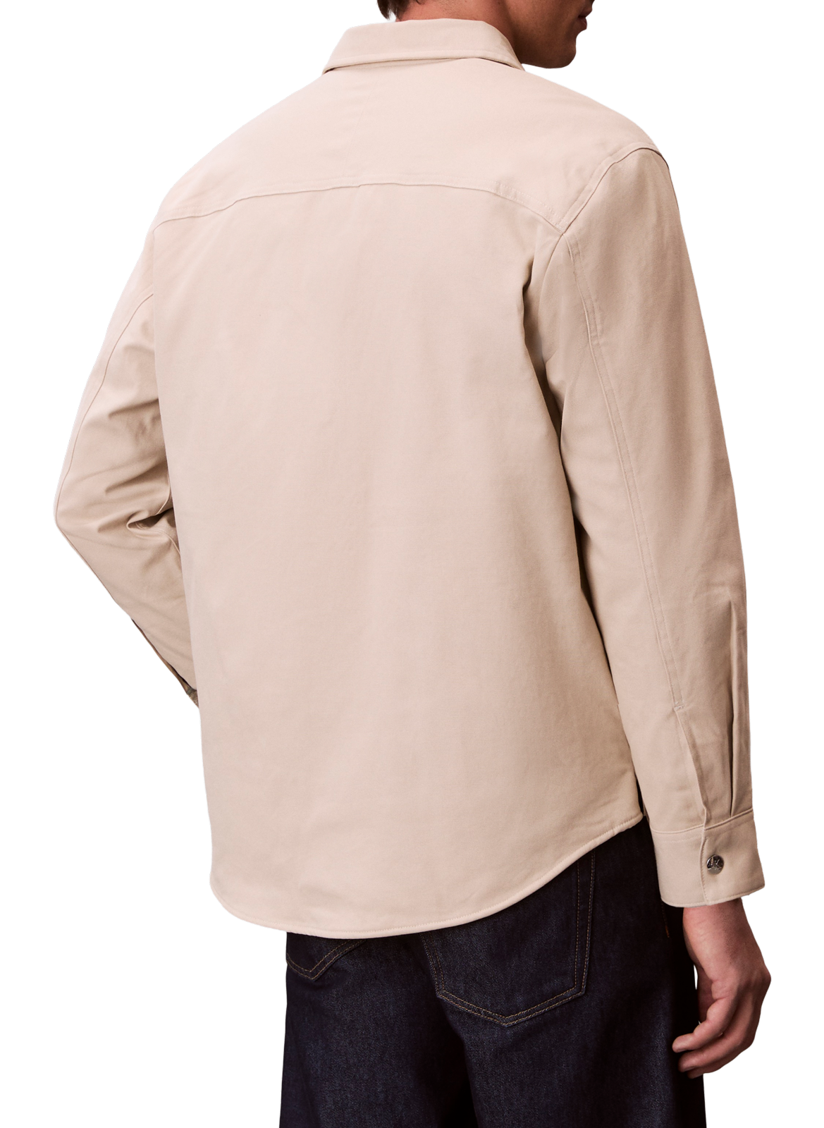 Straight cotton-blend jacket CALVIN KLEIN Beige