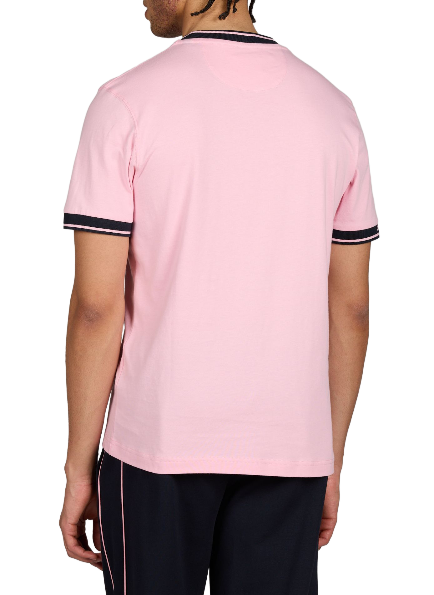 Tee-shirt droit uni à bords contrastés EDEN PARK Rose