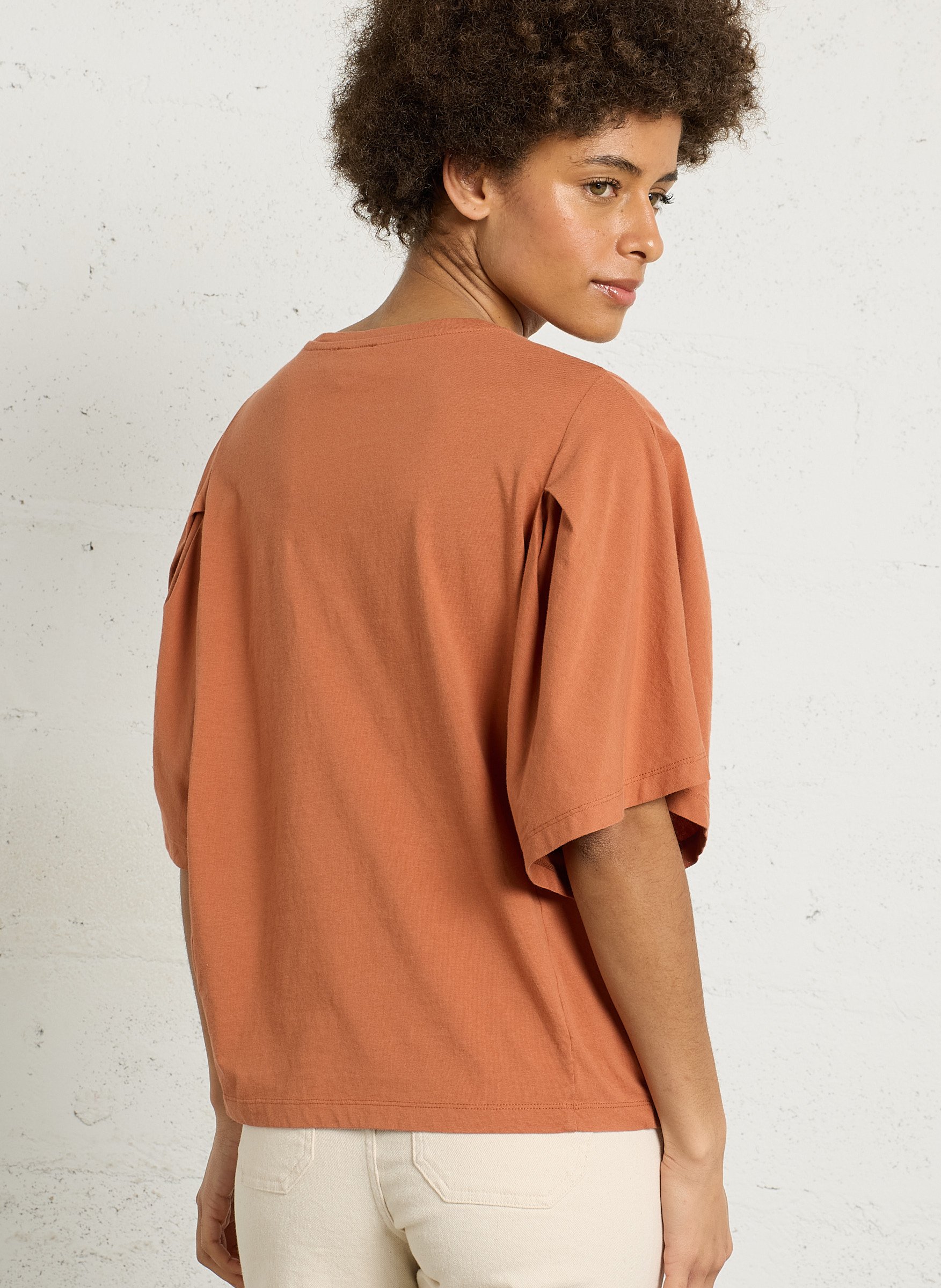 Tee-shirt oversize col rond en coton loreen MAISON 123 Rouge