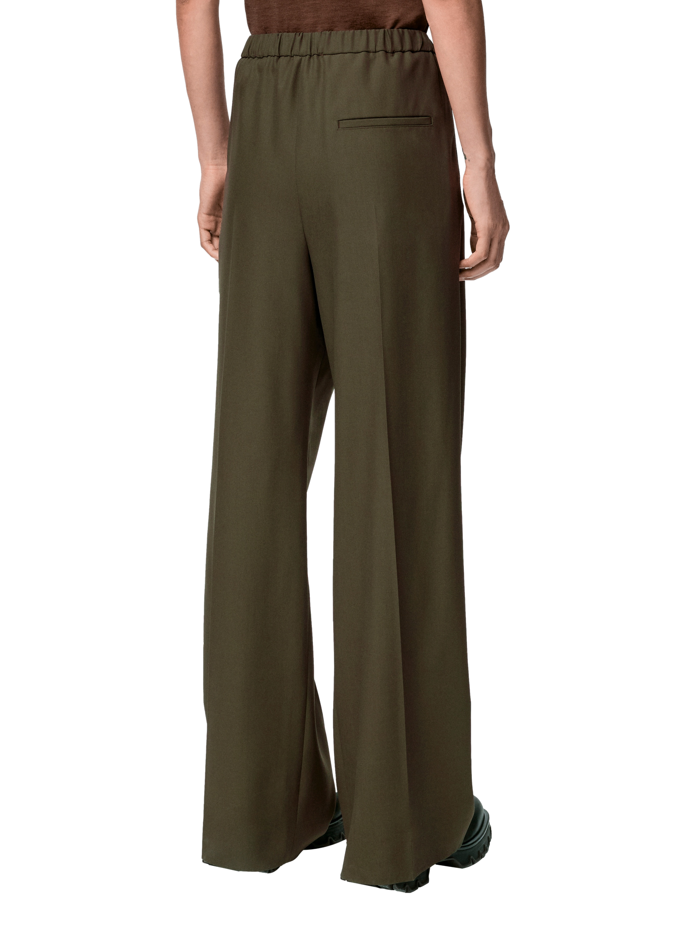 Pantalon large tailleur en laine LOEWE Vert