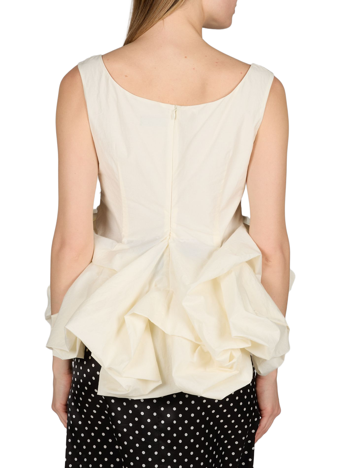 Sleeveless top with a gathered hem MAGDA BUTRYM Beige