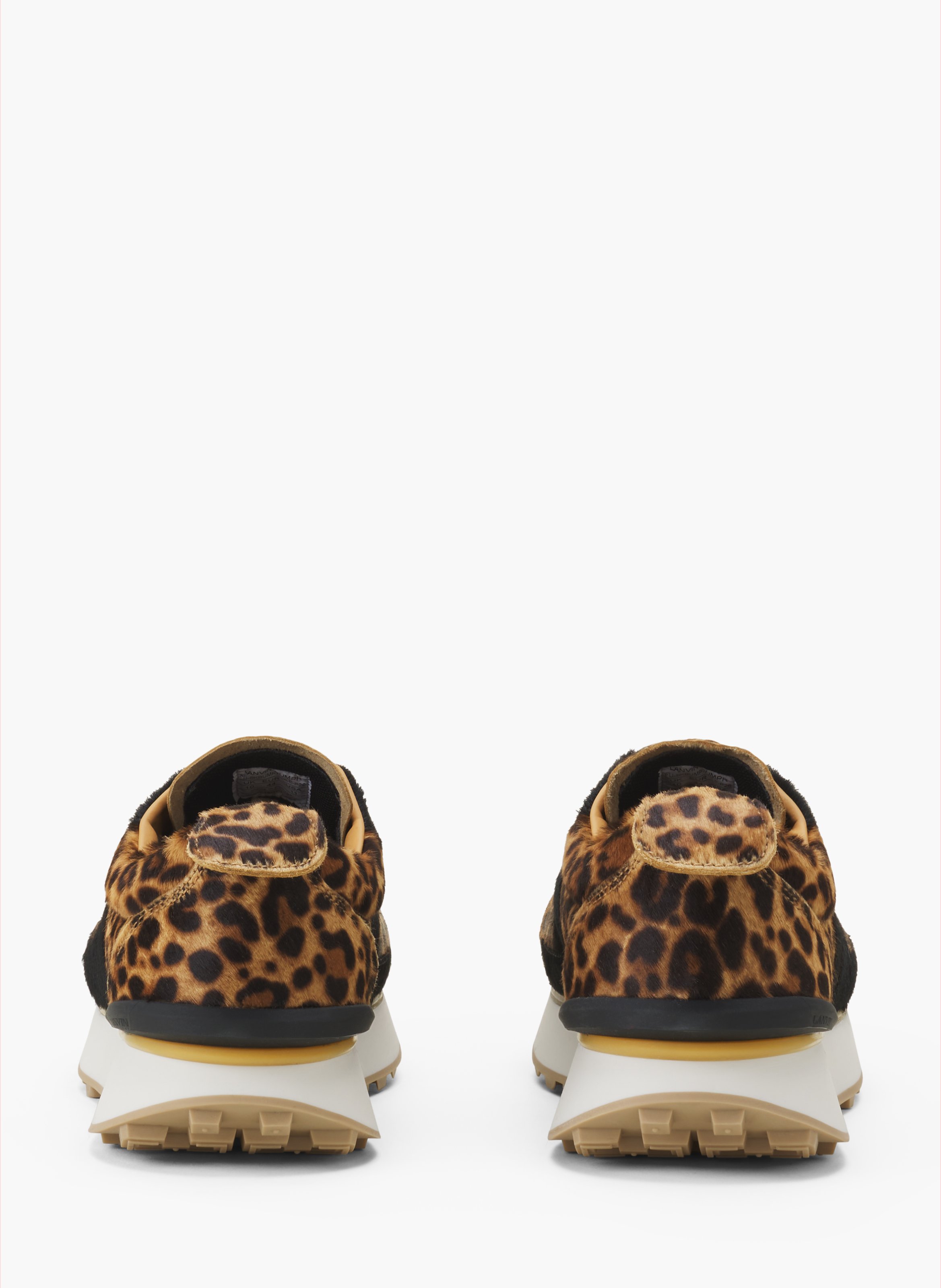 Sneakers bumpr imprimée leopard en pony LANVIN Beige