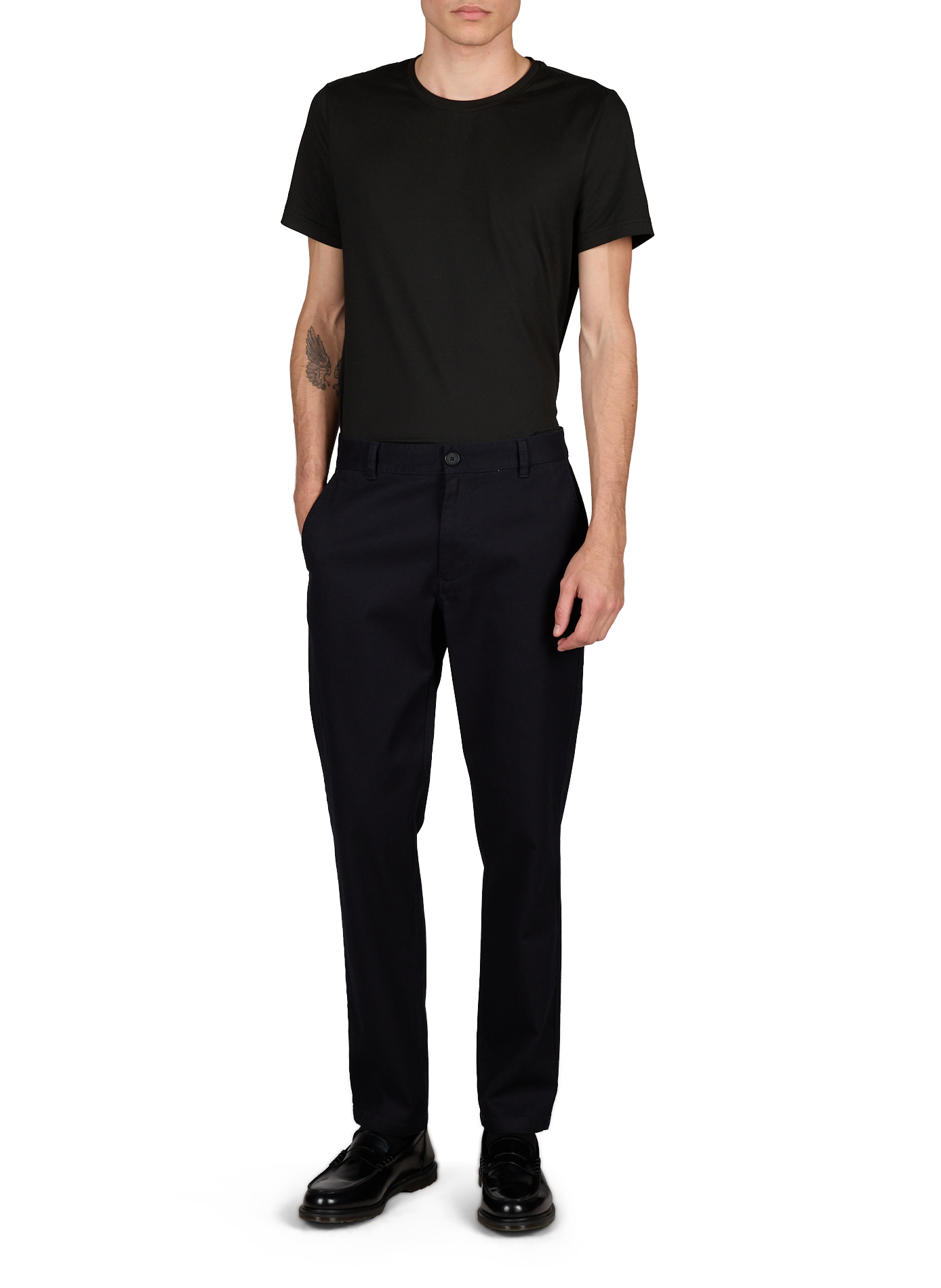 Pantalon regular en coton mélangé ARMANI EXCHANGE Bleu