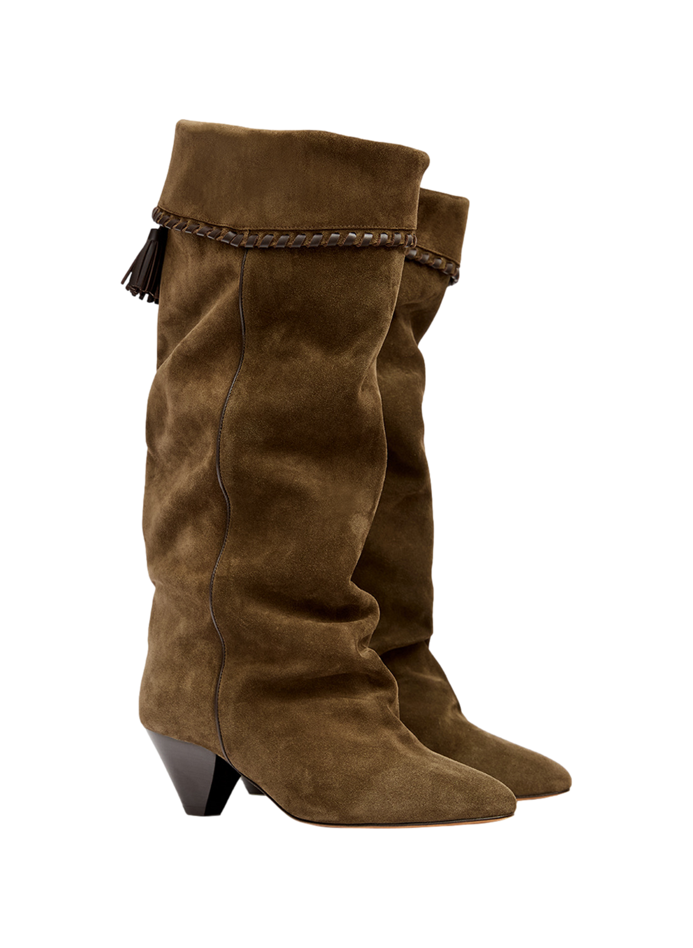 Elita draped boots in suede calfskin ISABEL MARANT Brown