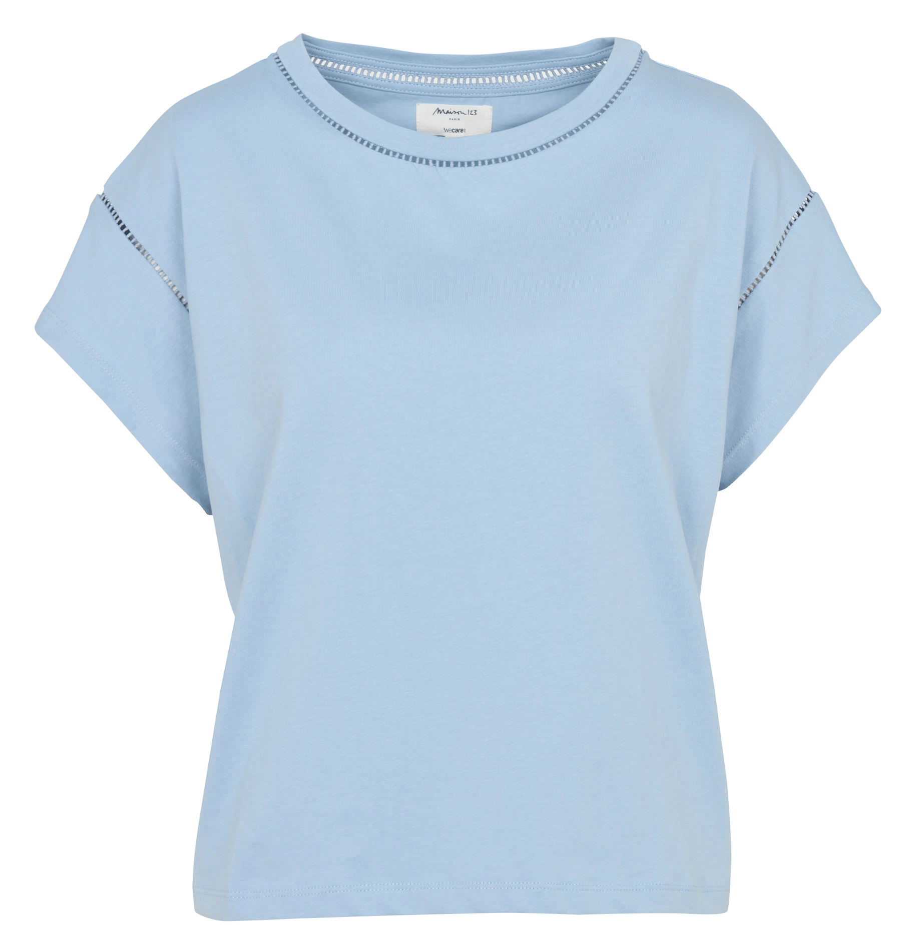 Tee-shirt col rond en coton louise Bleu