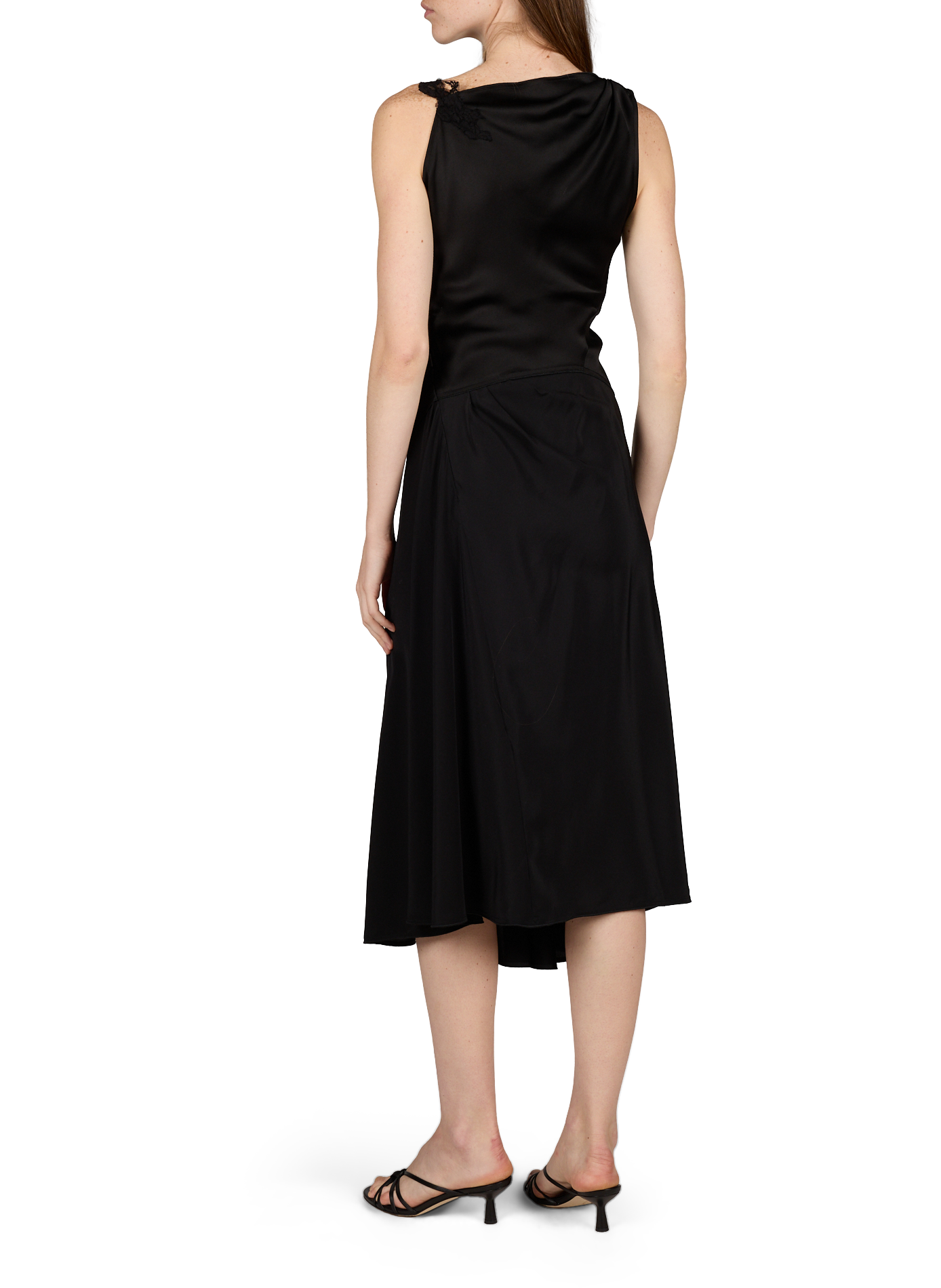 Sleeveless long lace dress VICTORIA BECKHAM Black