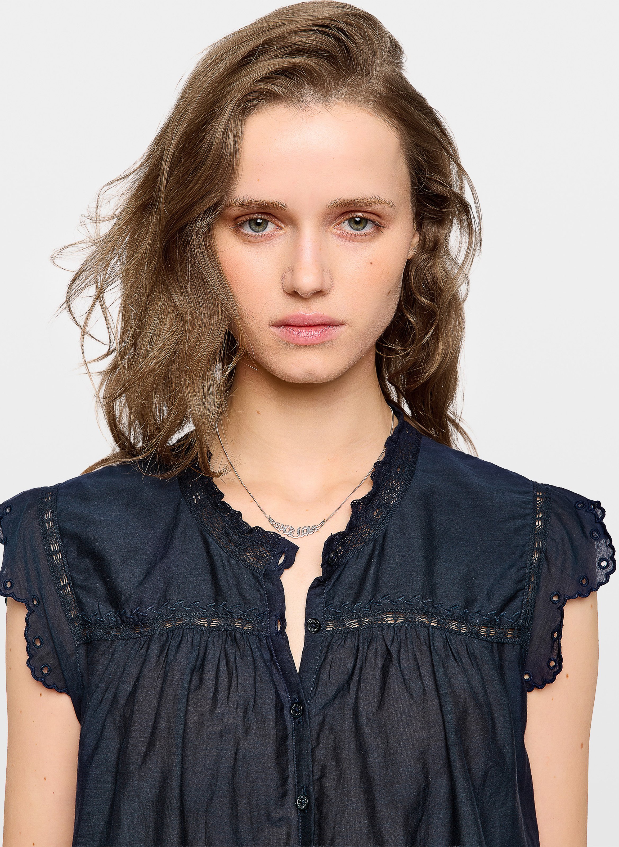 Round neck cotton top tika ZADIG&VOLTAIRE Blue