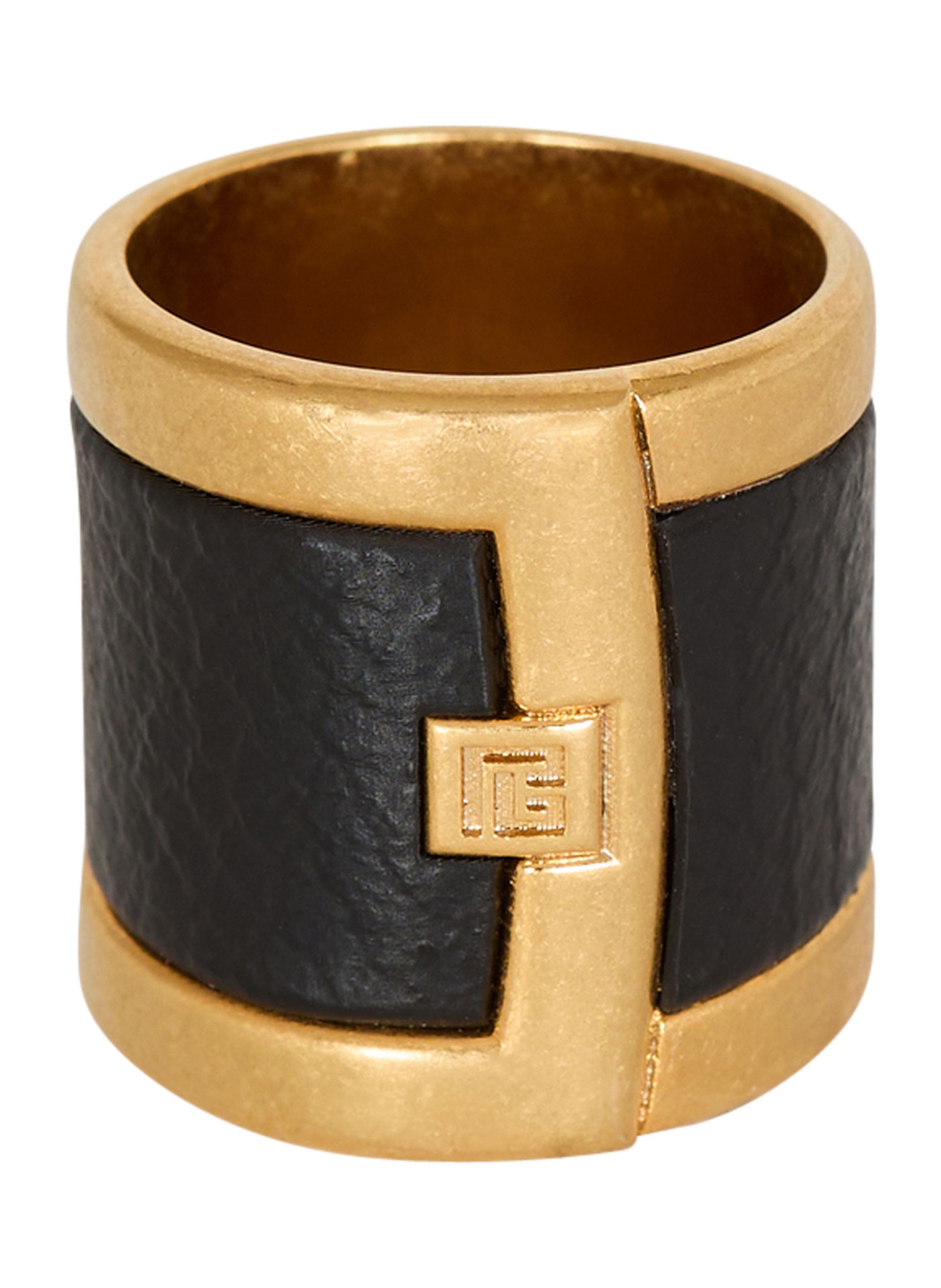 Bague anthem en laiton et résine BALMAIN Noir