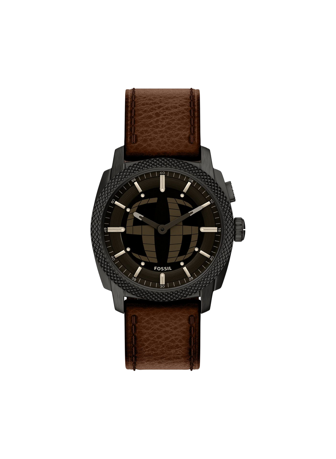 Montre quartz Machine Bic Tic en cuir FOSSIL Noir