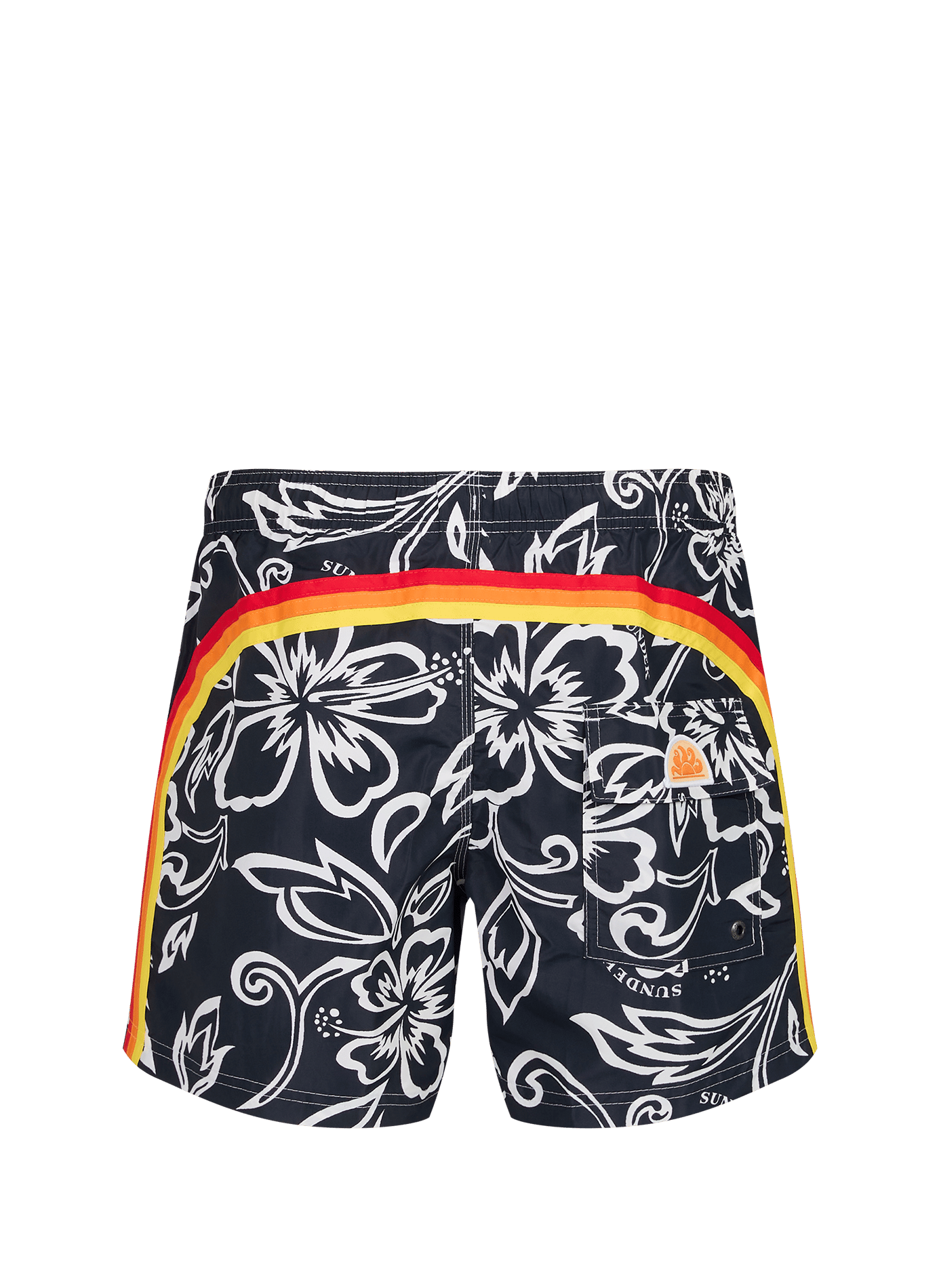 Short de bain imprimé à bandes contrastantes SUNDEK Bleu