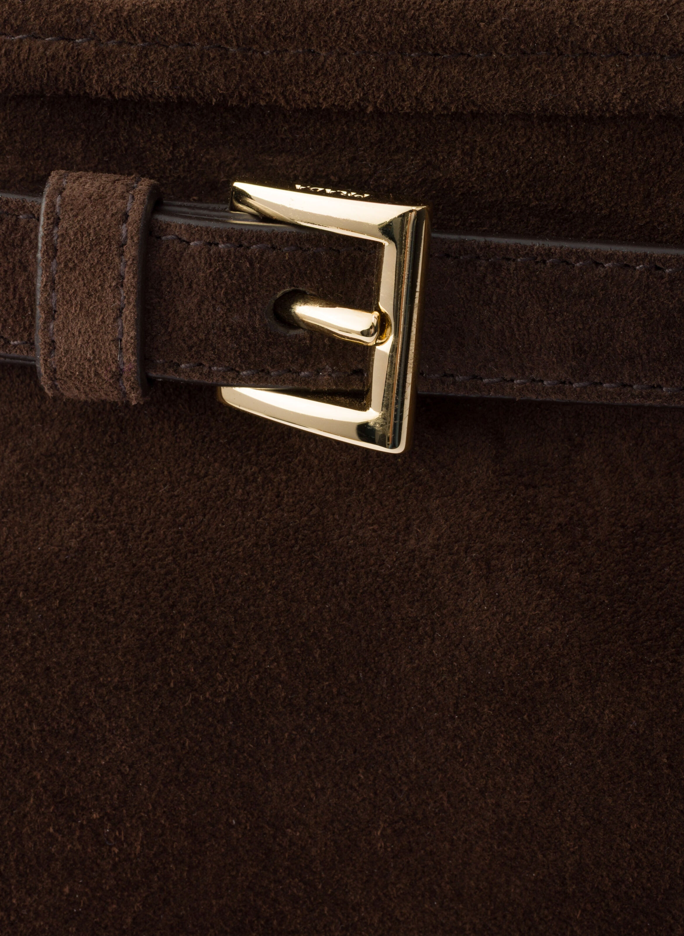 Grand sac à main prada bonnie en veau velours PRADA Marron