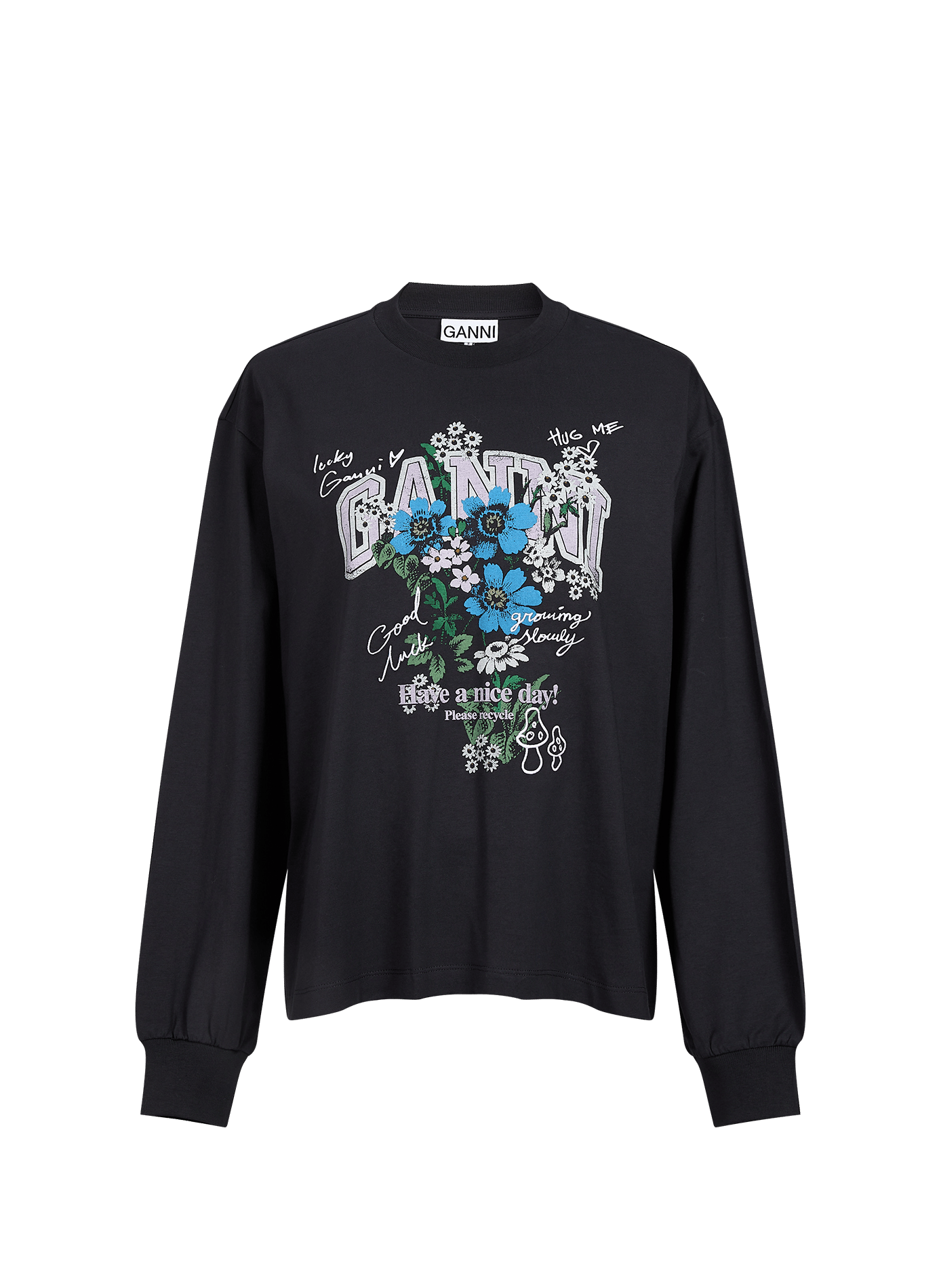 Oversized cotton T-shirt GANNI Grey