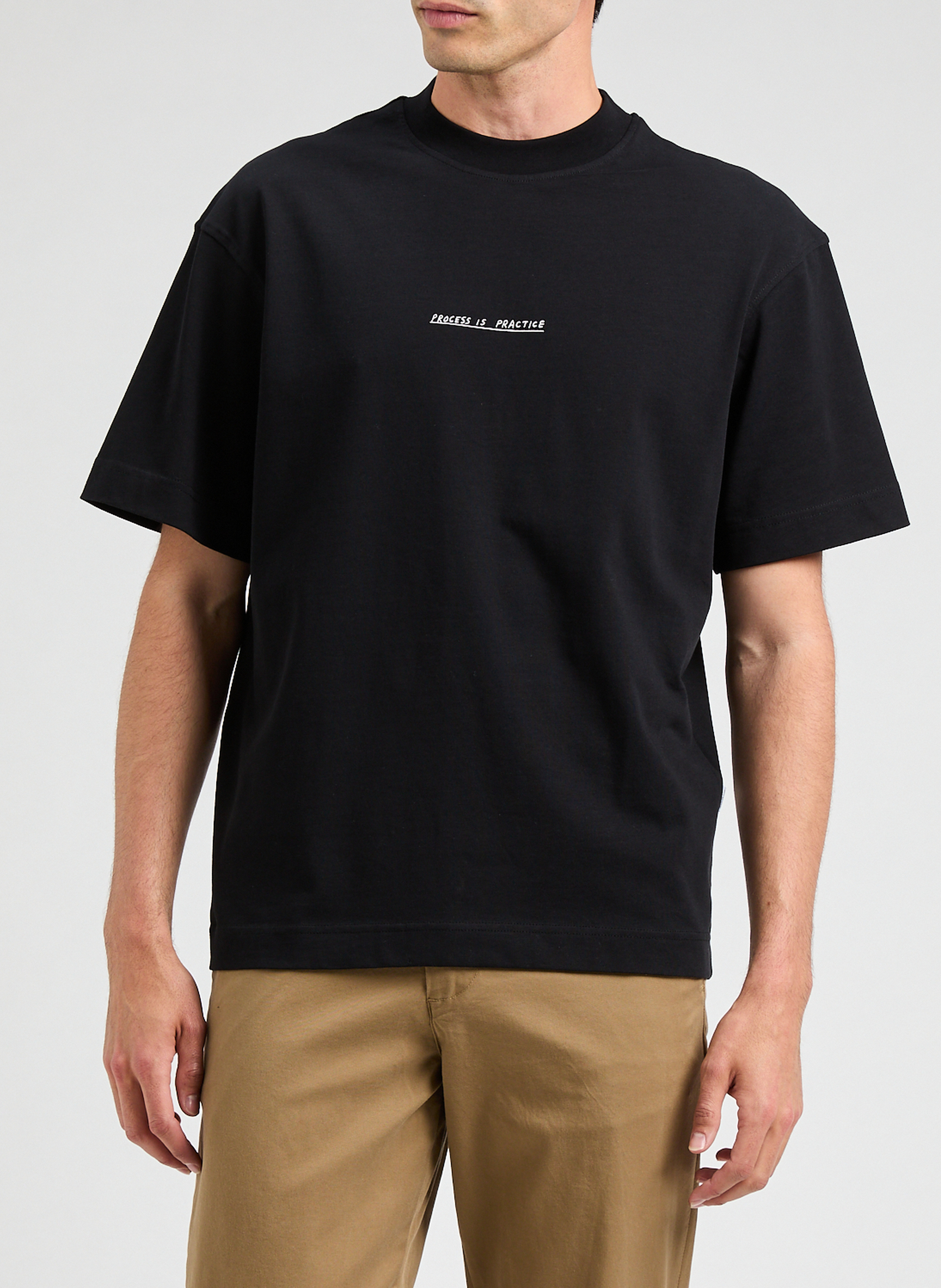 Baumwoll-T-Shirt SELECTED Schwarz