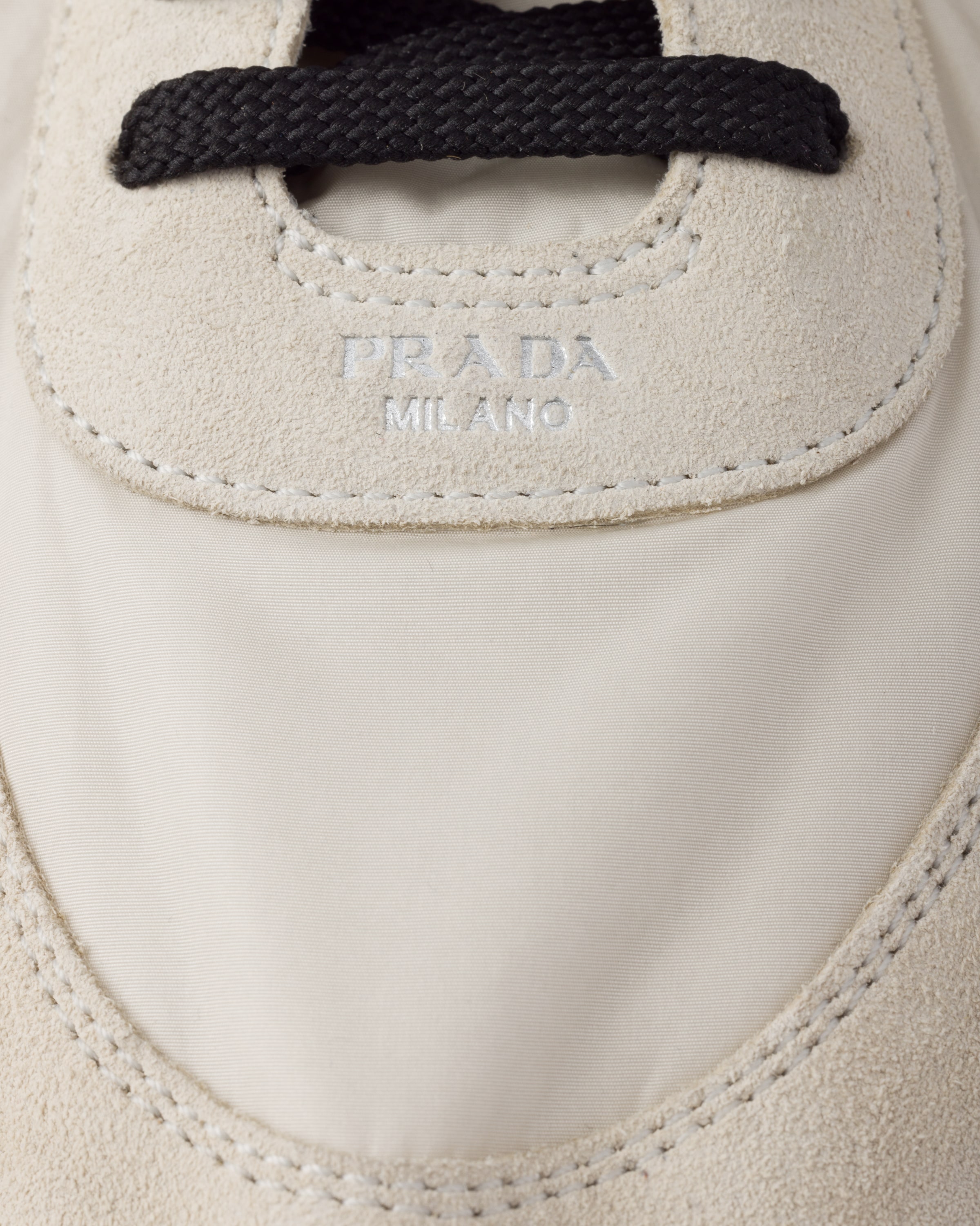 Sneakers élastiques collapse en re-nylon et veau v PRADA Beige
