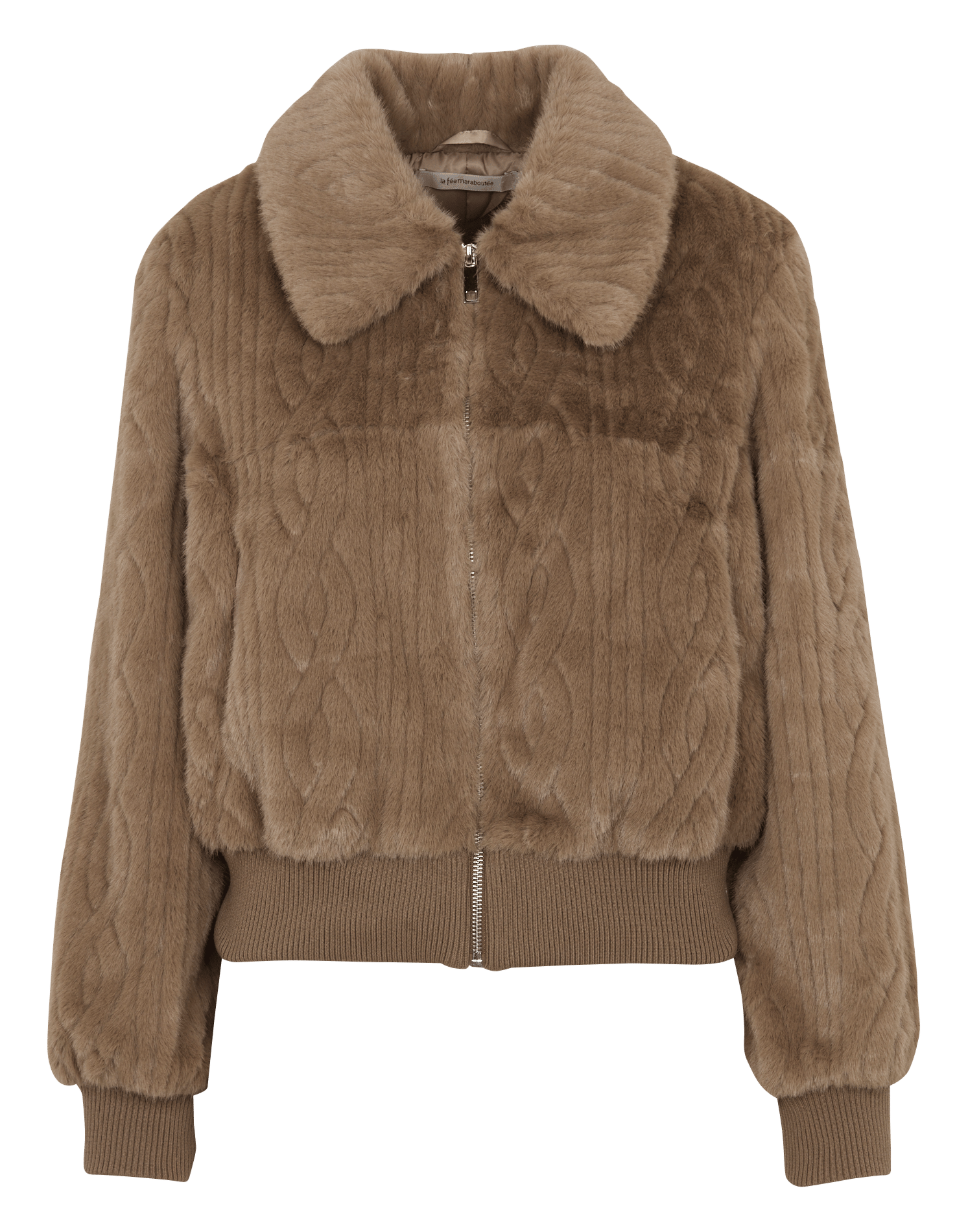 Korte jas met imitatiebont-effect LA FEE MARABOUTEE Bruin
