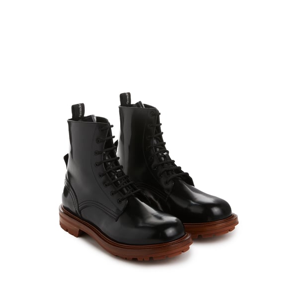 Bottines en cuir brillant