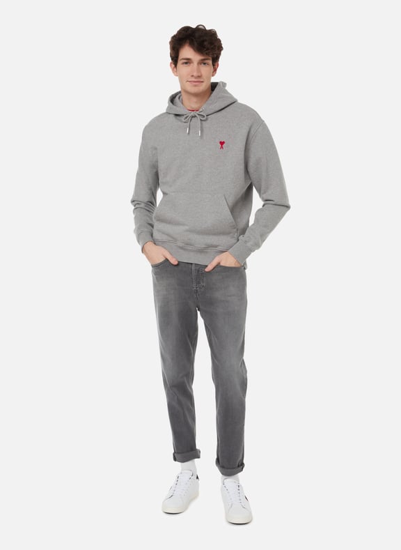 Hoodie en coton biologique Gris by AMI PARIS AMI PARIS Hoodie en coton biologique Gris