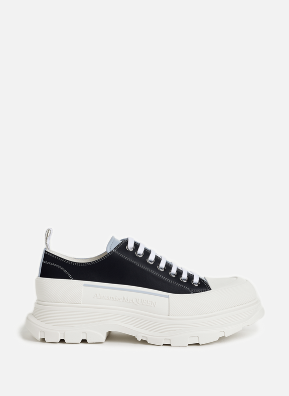 ALEXANDER MCQUEEN Tread Slick two-tone leather lace-up shoes Multicolour