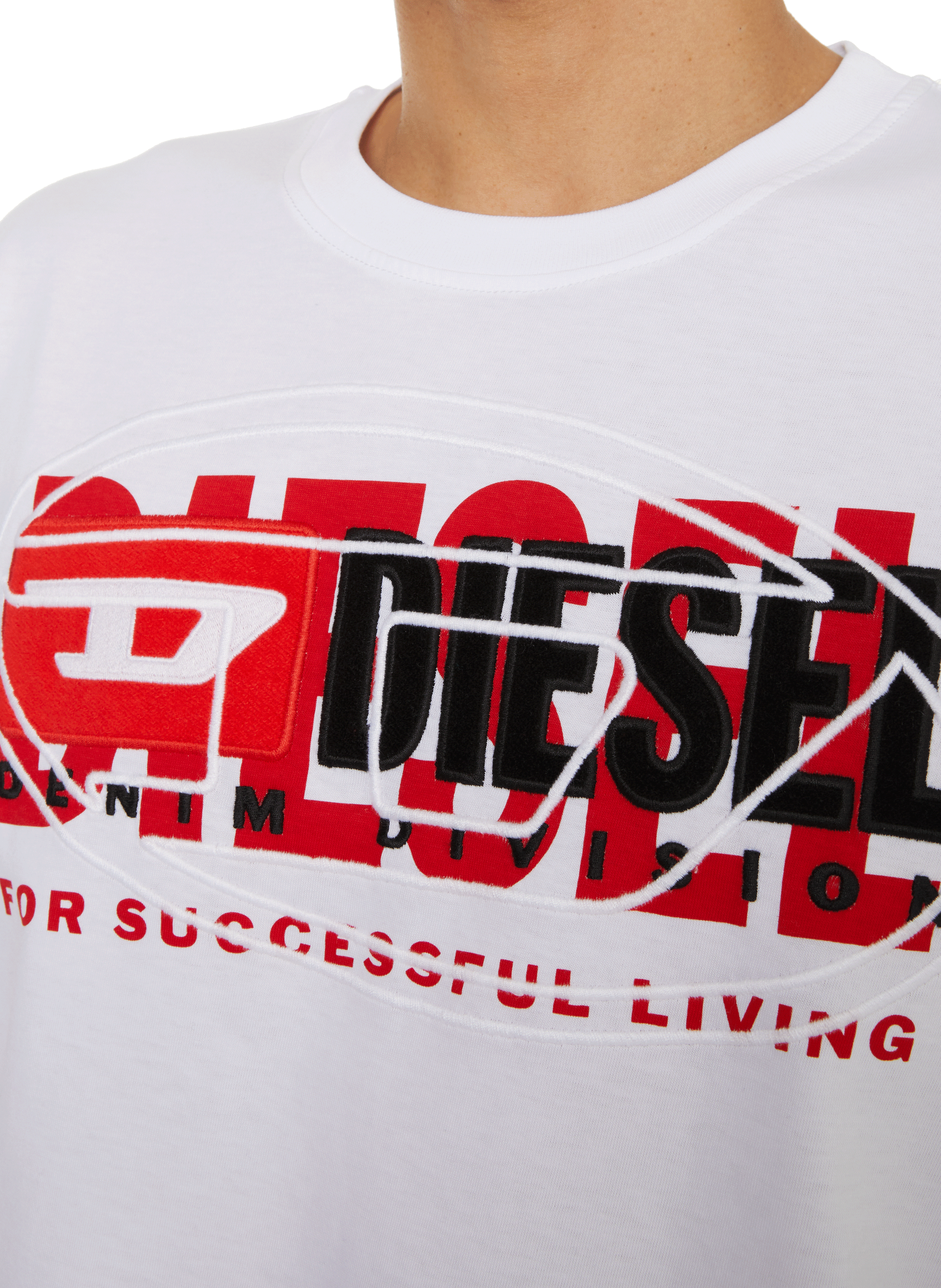 T-shirt logo en coton  DIESEL Blanc