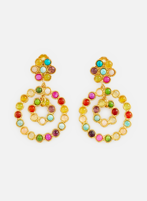 Boucles d'oreilles avec pierres serties MulticoloreSYLVIA TOLEDANO 