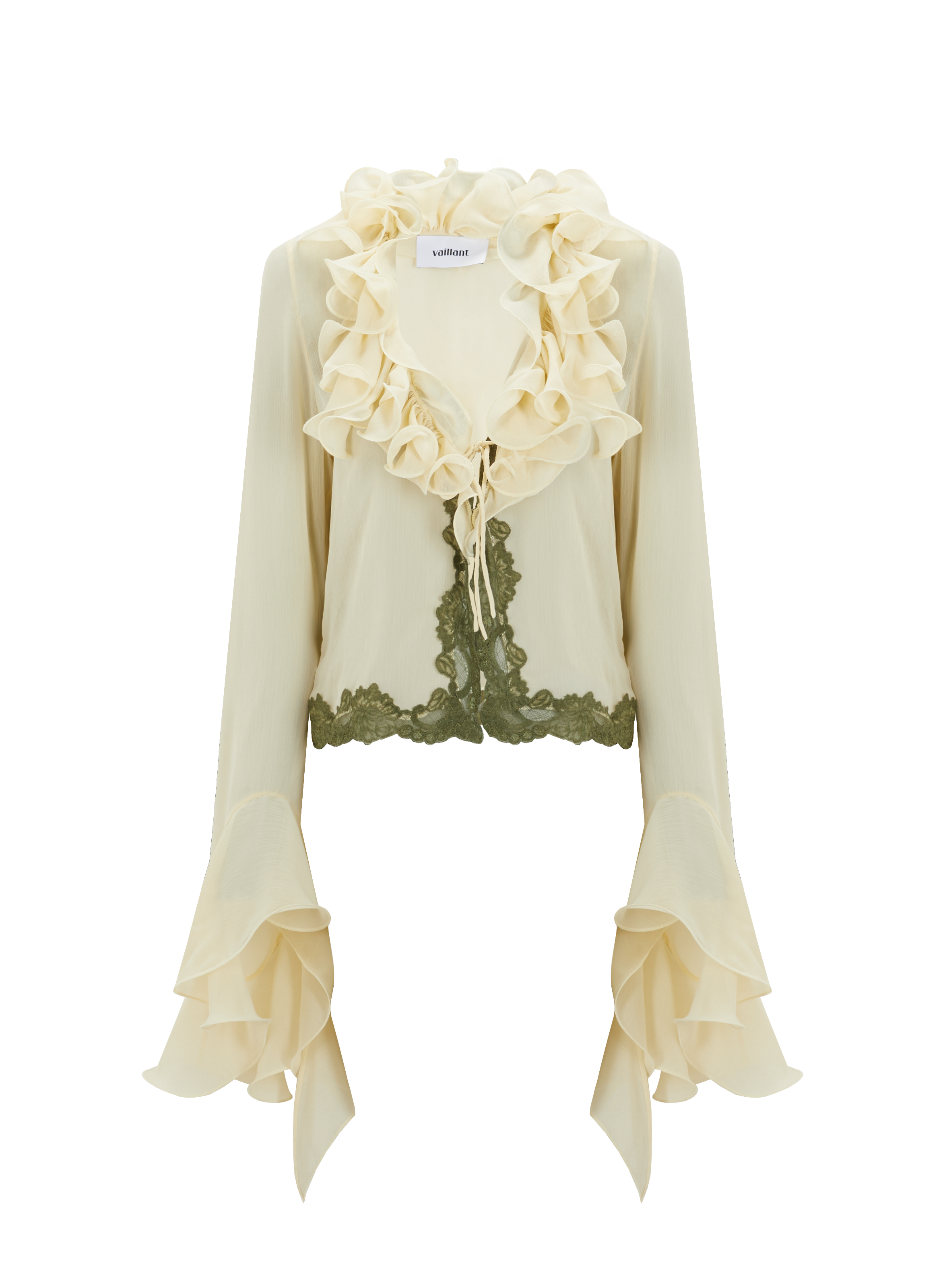 Ruffled sheer blouse VAILLANT Yellow