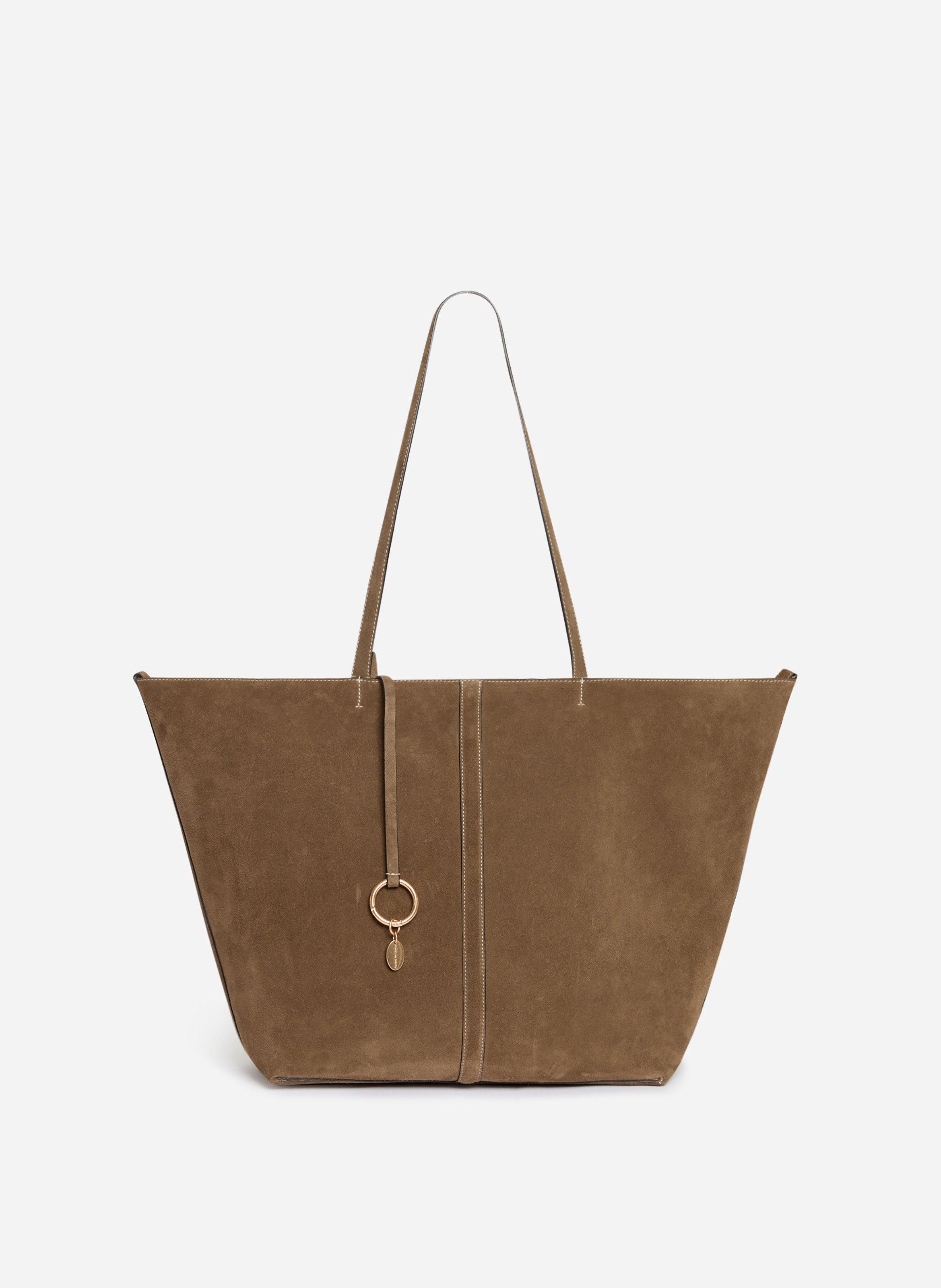 Grand cabas daily en cuir velours VANESSA BRUNO Beige