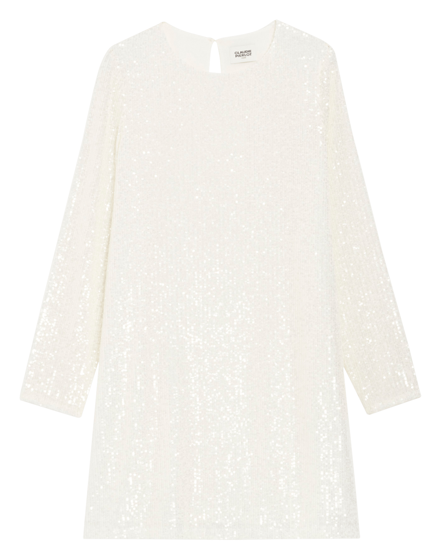 Robe courte col rond à sequins CLAUDIE PIERLOT Beige