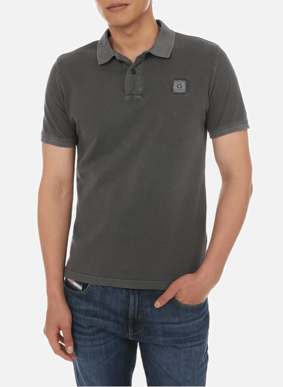 Cotton logo polo shirt Grey by GUESS GUESS Cotton logo polo shirt Grey