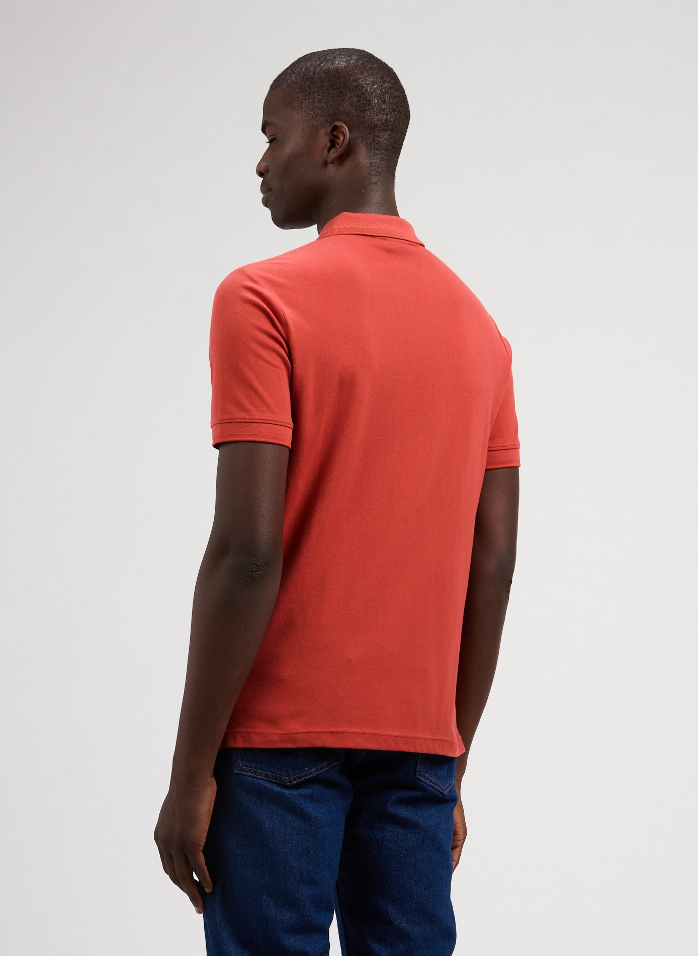 Polo droit en coton mélangé CALVIN KLEIN Rouge