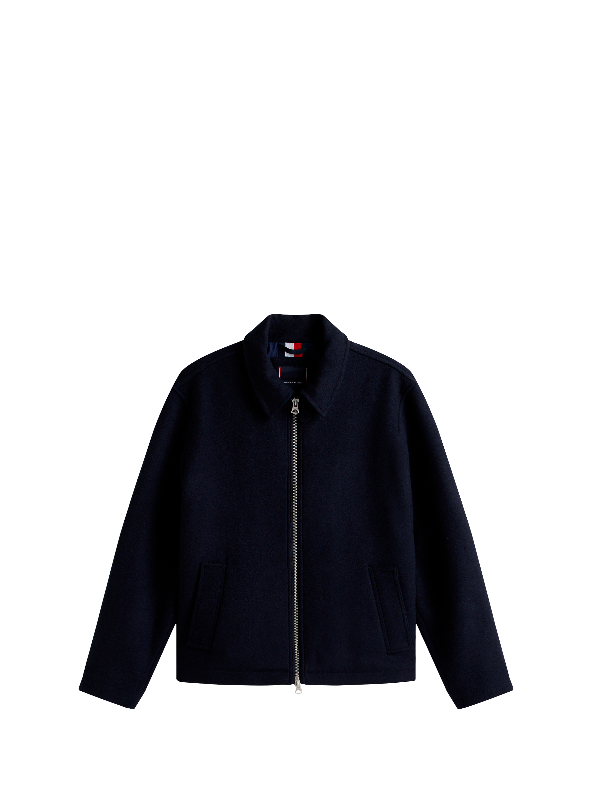 Jacket with classic collar in mixed wool TOMMY HILFIGER Blue