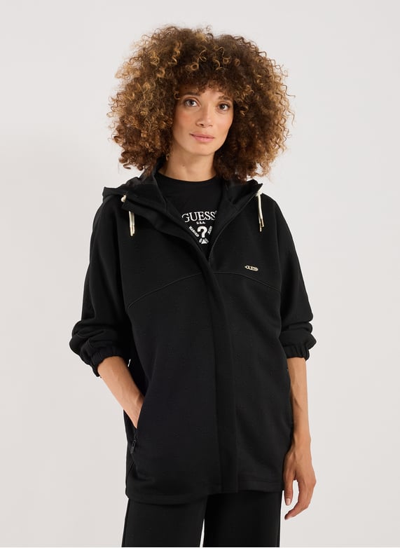 Oversized Hooded Jacket | Black by GUESS Oversized Hooded Jacket Black