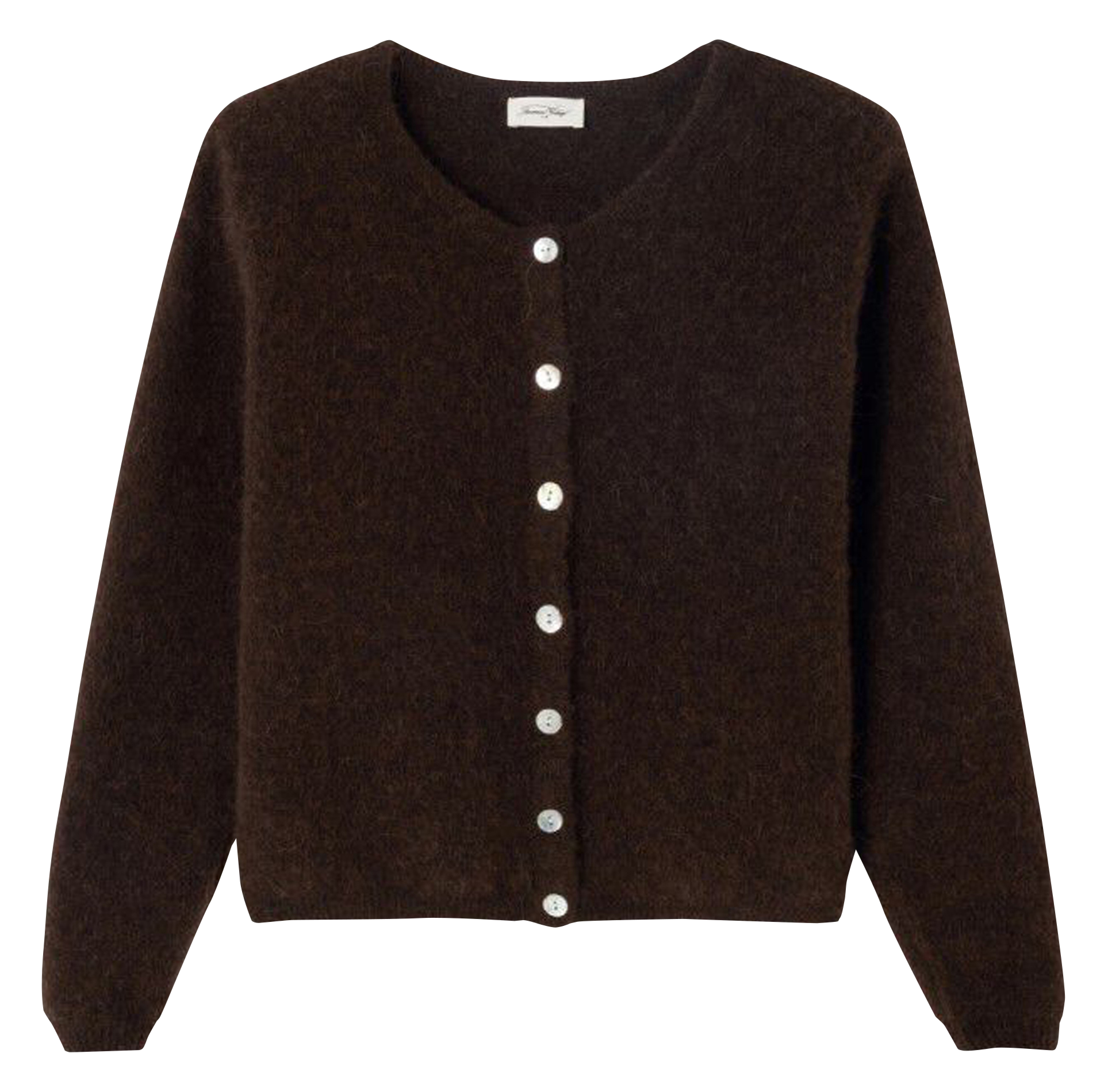 Gilet ample col rond en laine mélangée vitow AMERICAN VINTAGE Marron