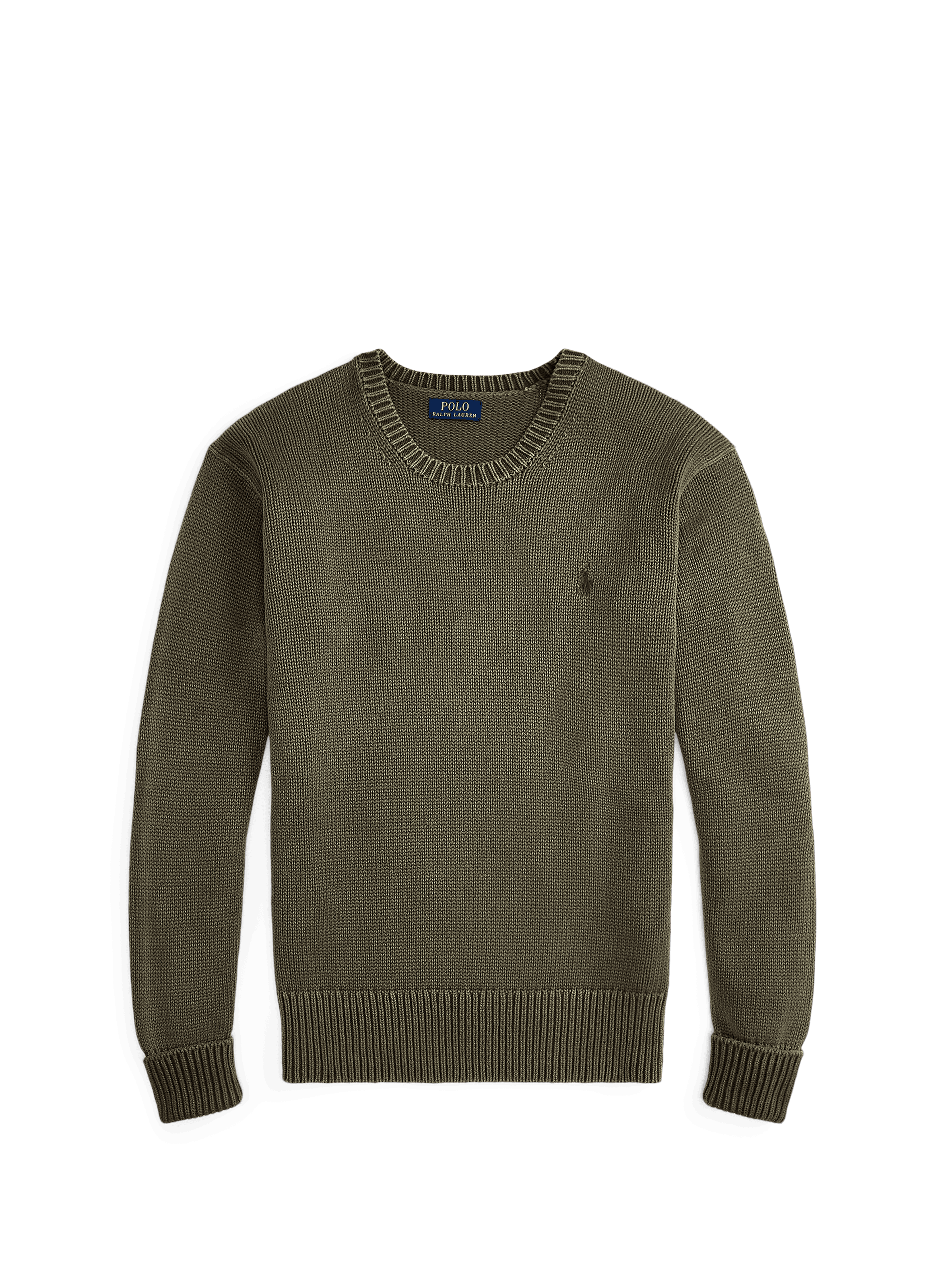 Pull col rond en coton POLO RALPH LAUREN Vert