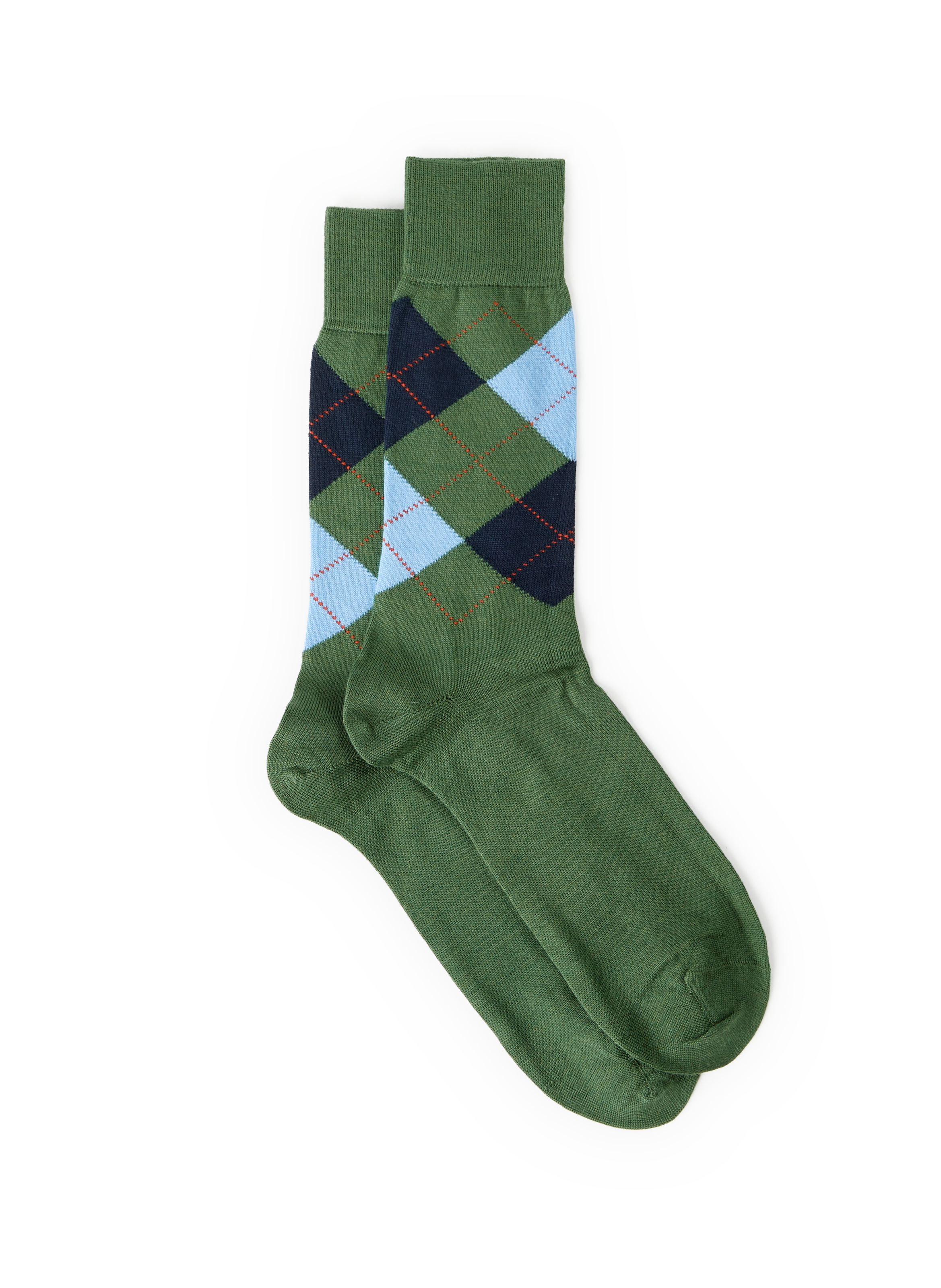 BURLINGTON Chaussettes mi-hautes en laine vierge mélangée  Vert
