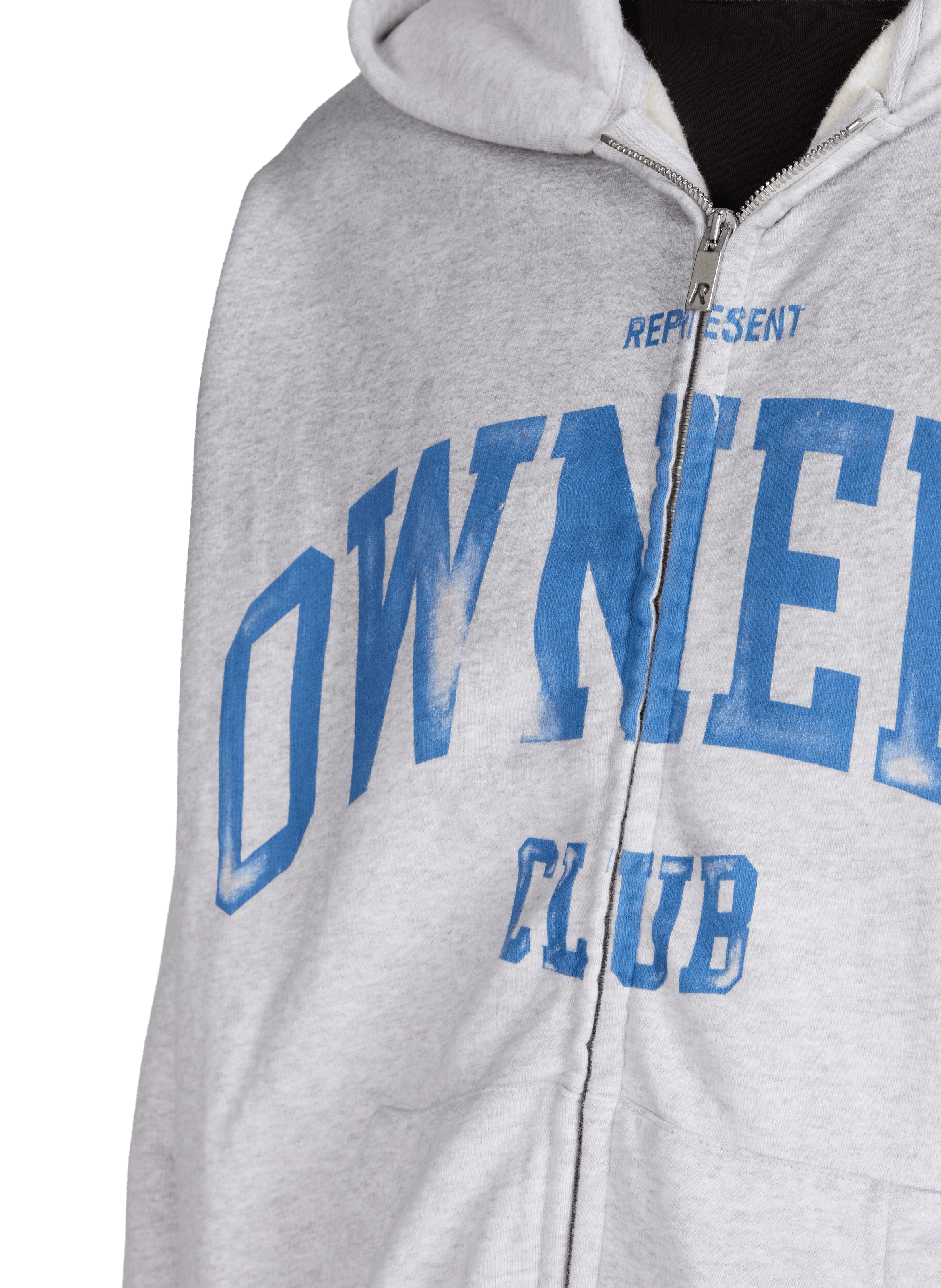 Sweat oversize zippé à capuche en coton REPRESENT Gris